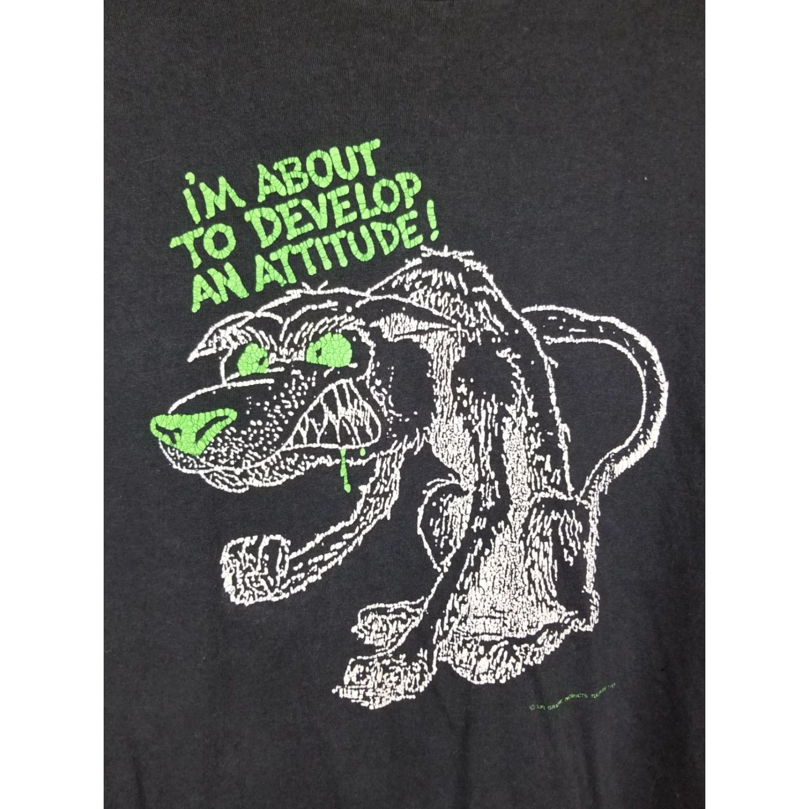 Vintage VINTAGE 90's I'M ABOUT TO DEVELOP AN ATTITUDE SINGLE STITCH THIN BLACK T-SHIRT M Shirt Mens Black Cotton T-Shirt Size US M / EU 48-50 / 2 - 2 Thumbnail