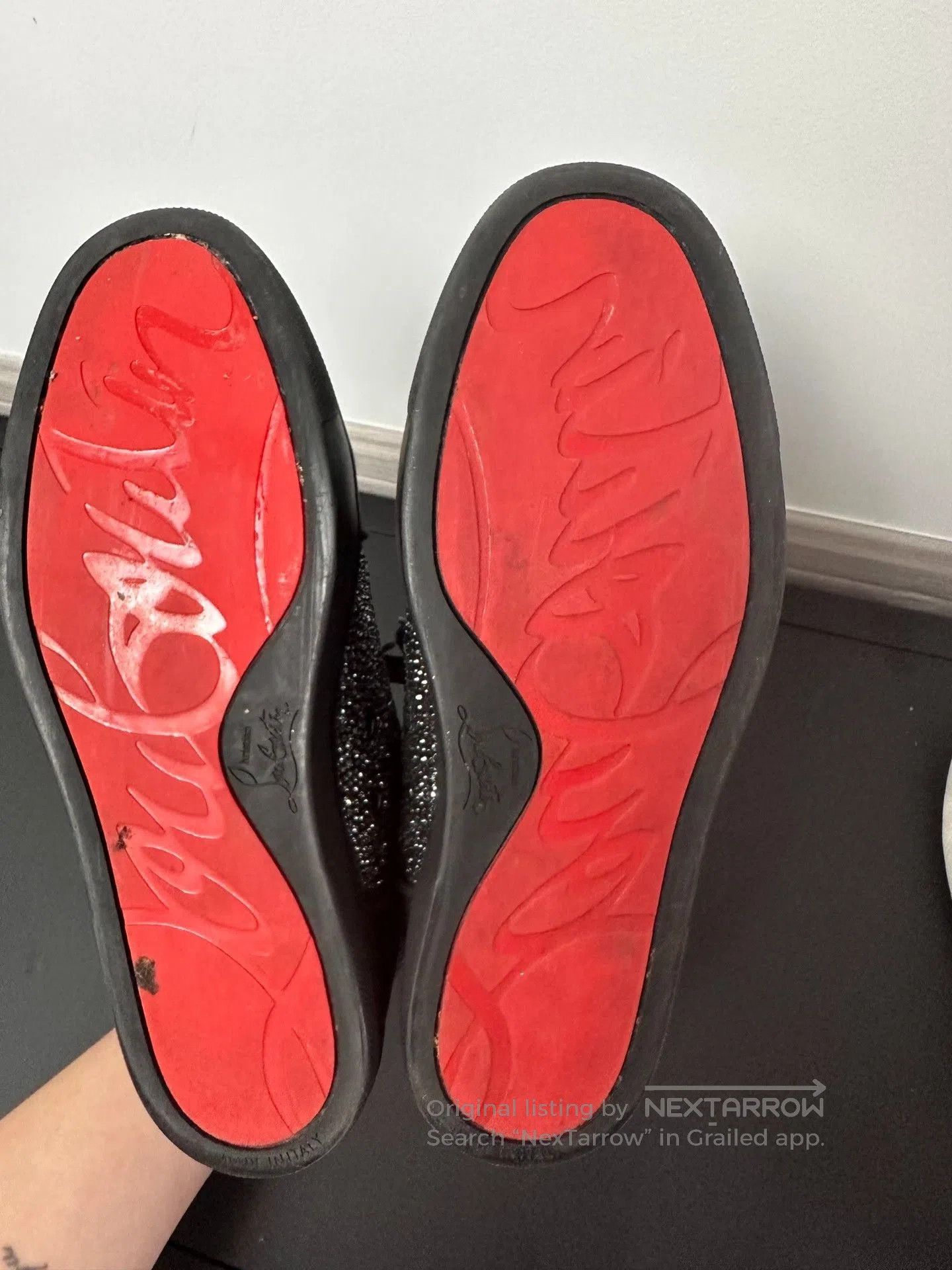 Christian Louboutin Christian Louboutin Black Diamante High Top Sneakers. Size US 7.5 / IT 37.5 - 4 Thumbnail