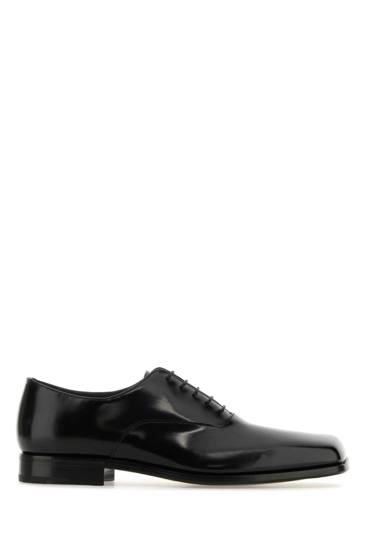 image of Prada Black Leather Lace-Up Shoes, Men's (Size 11)
