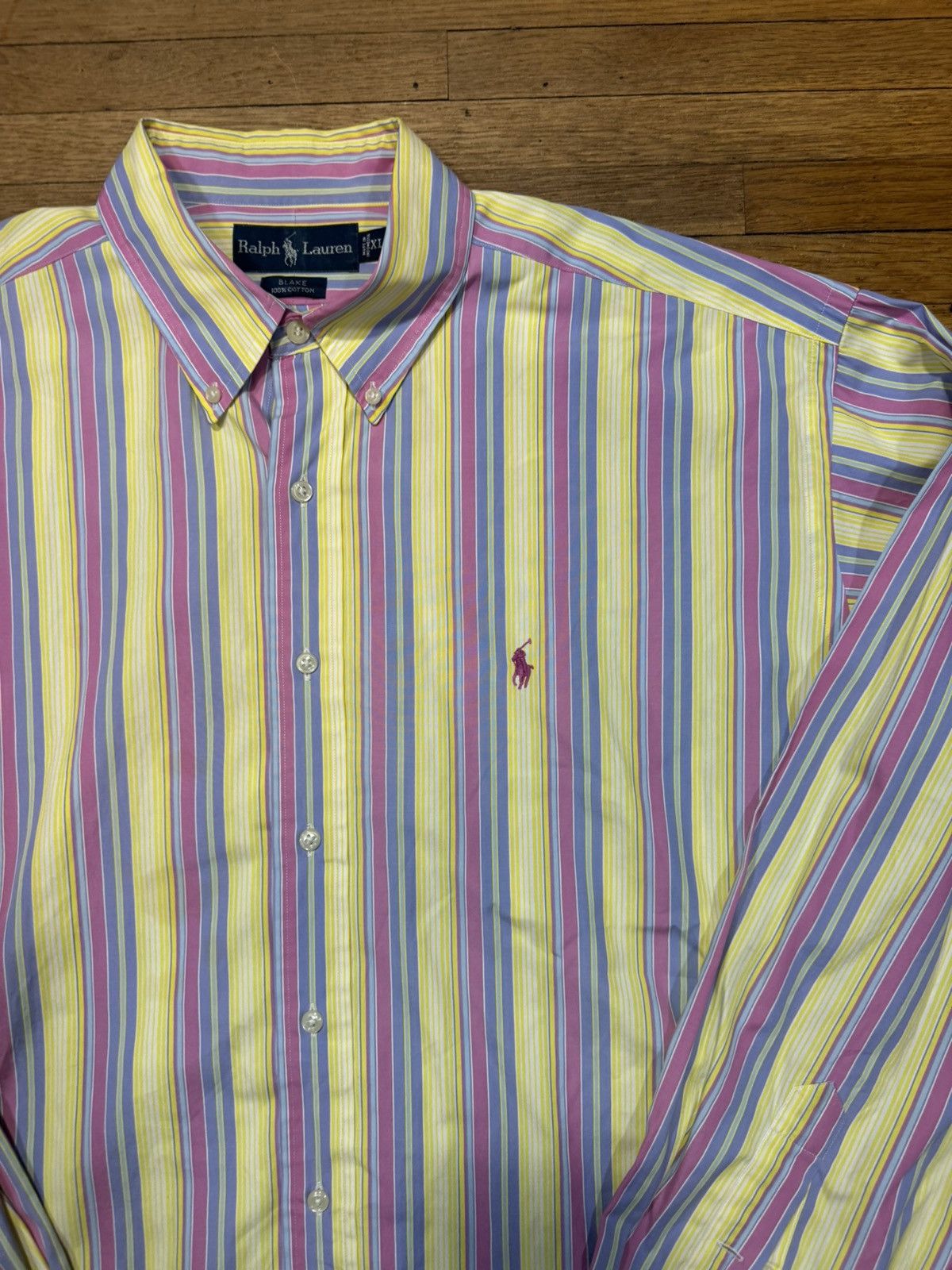 Polo Ralph Lauren × Vintage Vintage Polo Ralph Lauren Striped Button Up Shirt Size US XL / EU 56 / 4 - 4 Thumbnail