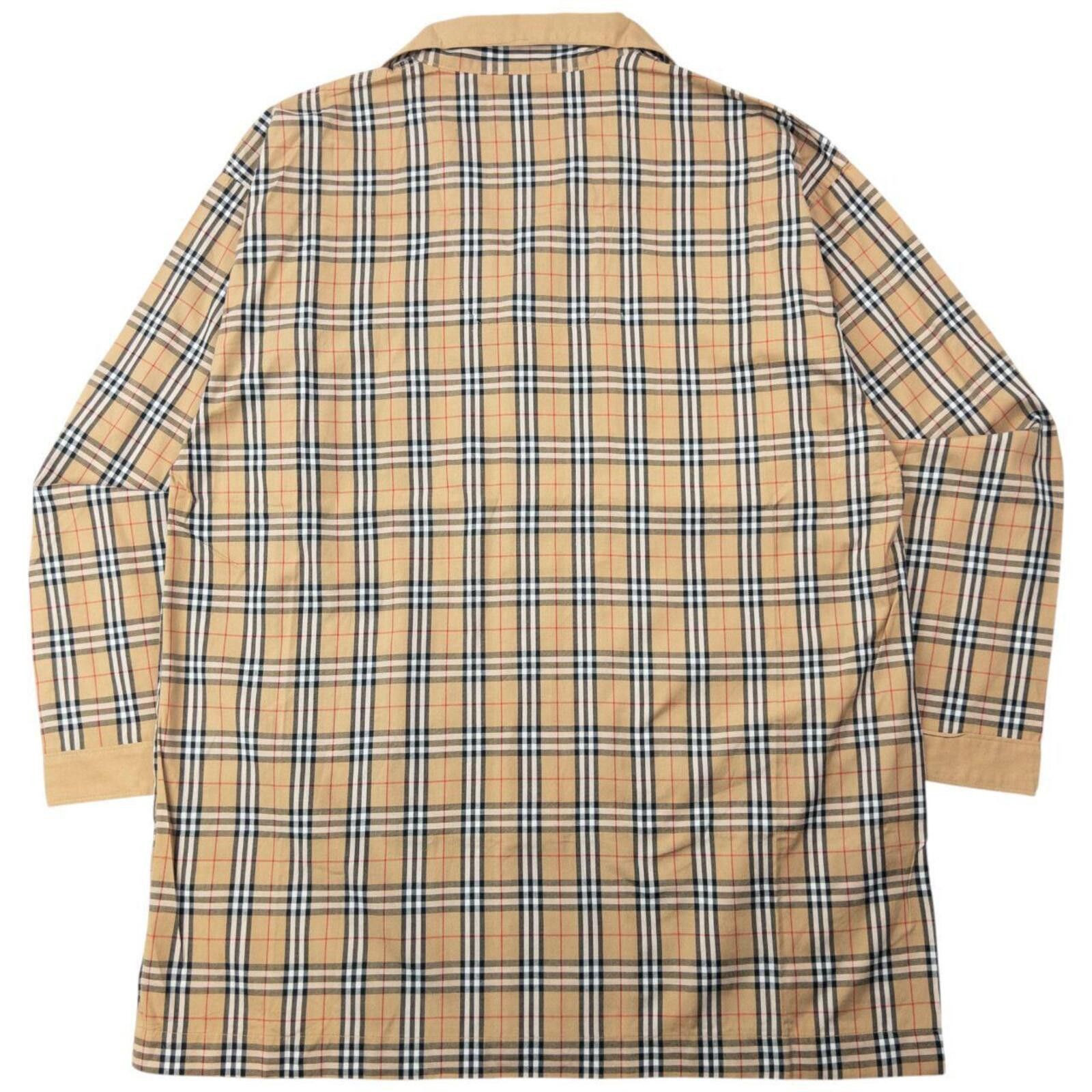 Burberry Vintage 2000s Burberry Nova Check Long Sleeve Pyjama Shirt L Size ONE SIZE - 2 Thumbnail