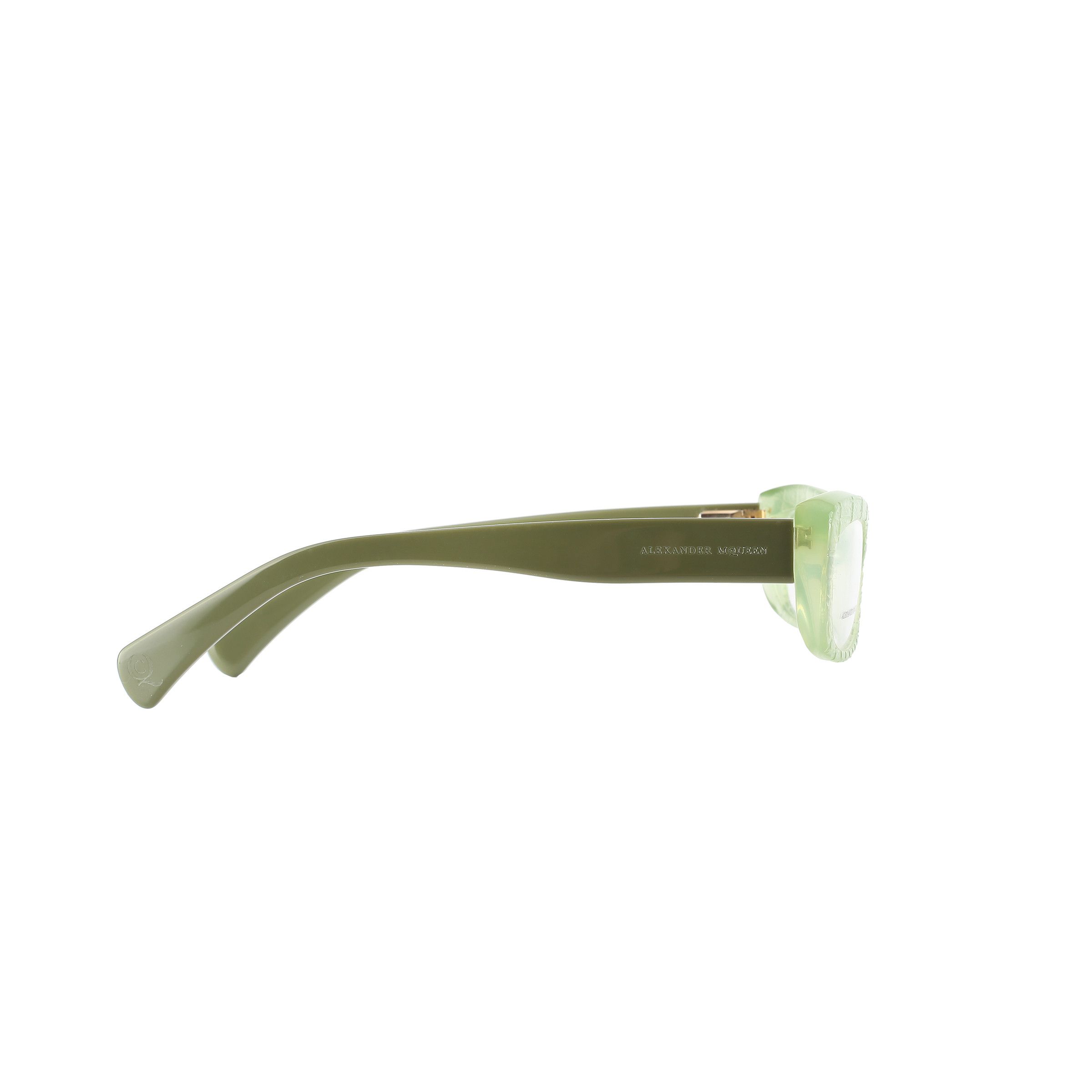 Alexander McQueen Alexander McQueen '90s Transparent Green Cat Eye Glasses Size ONE SIZE - 3 Thumbnail