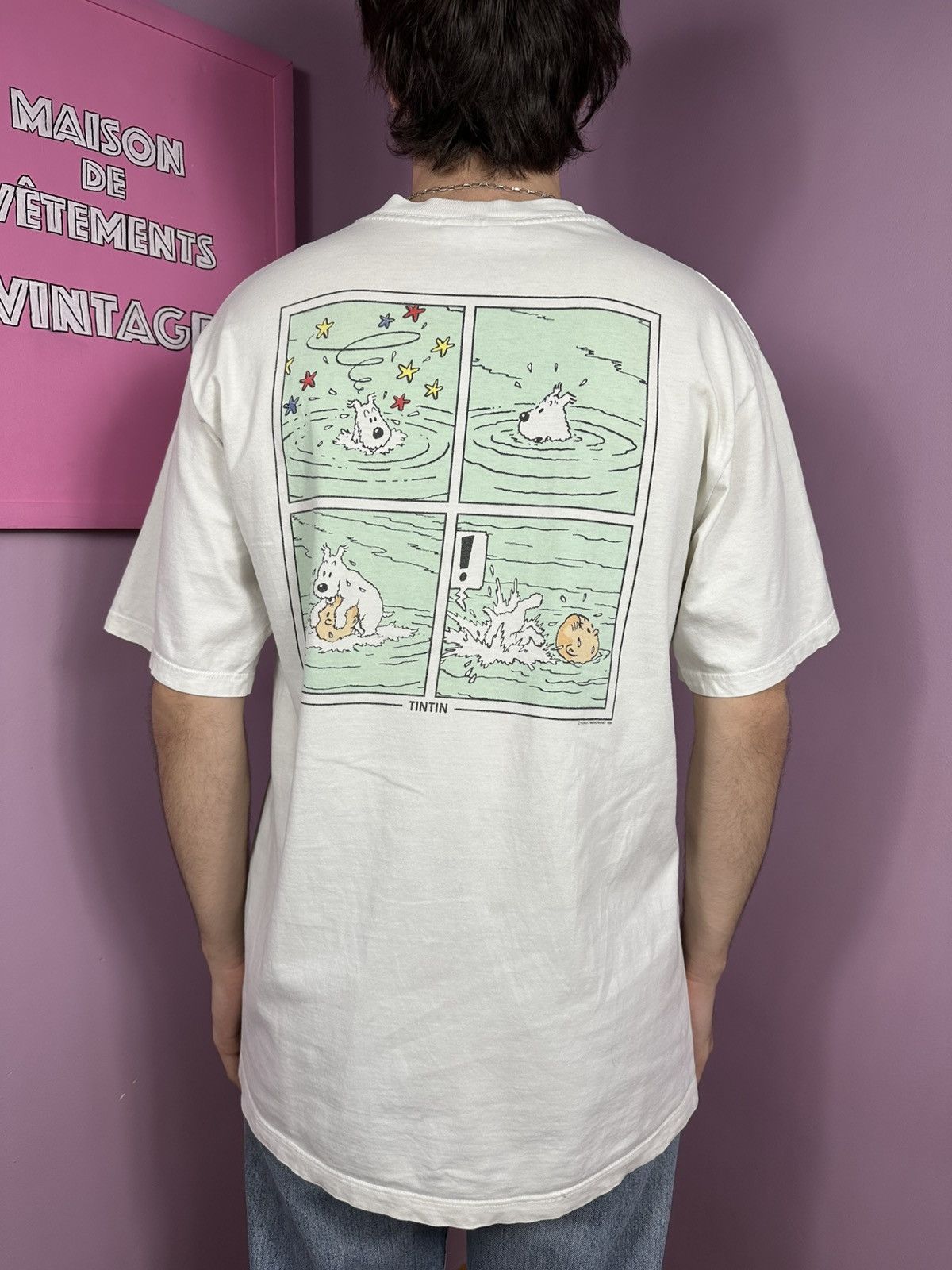 Other Vintage TinTin MoulinsArt 1996 Le Temple Du Soleil T-Shirt Size US L / EU 52-54 / 3 - 4 Thumbnail