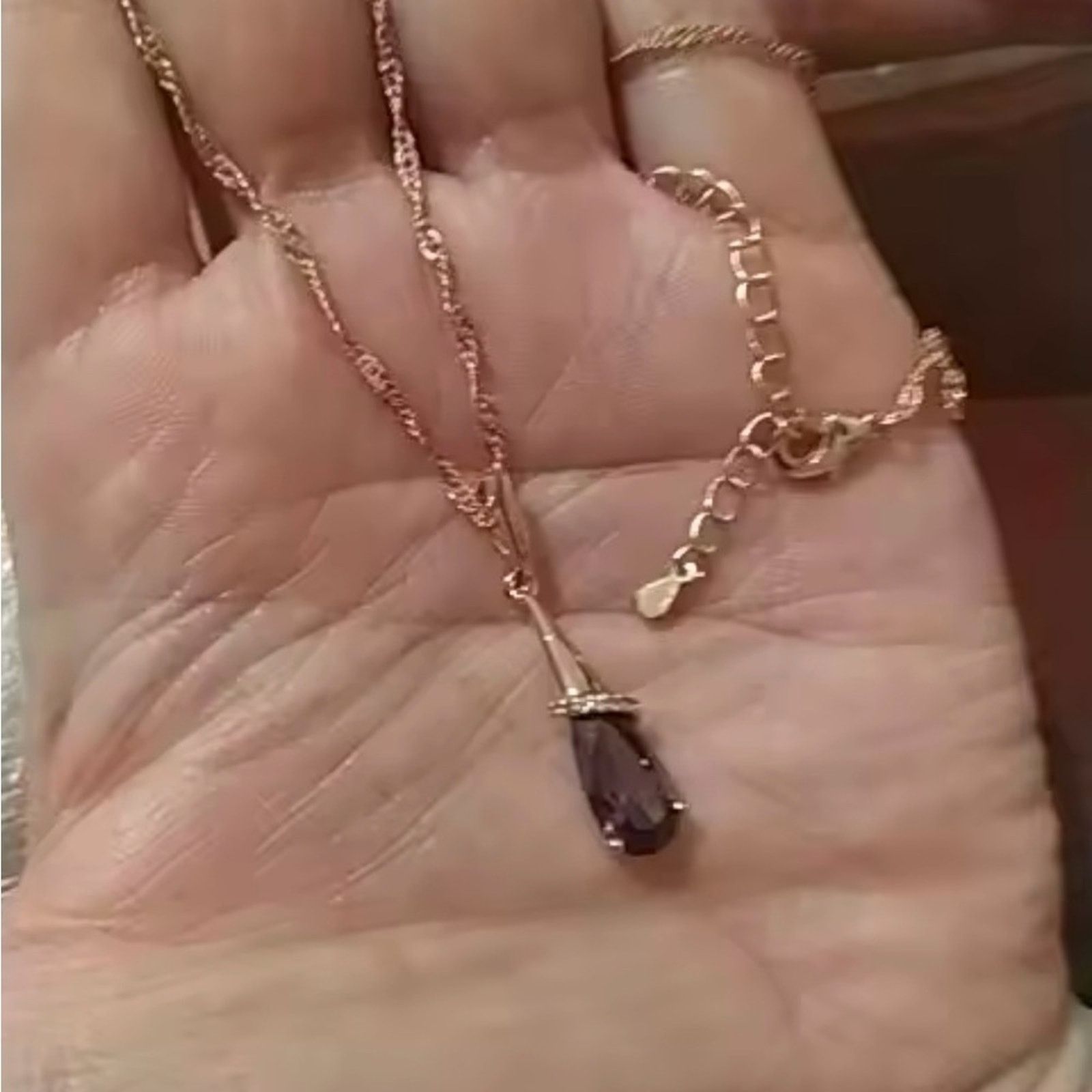 Other 585 Rose Gold Color Pendant Necklace for Women Water Drop Size ONE SIZE - 7 Thumbnail