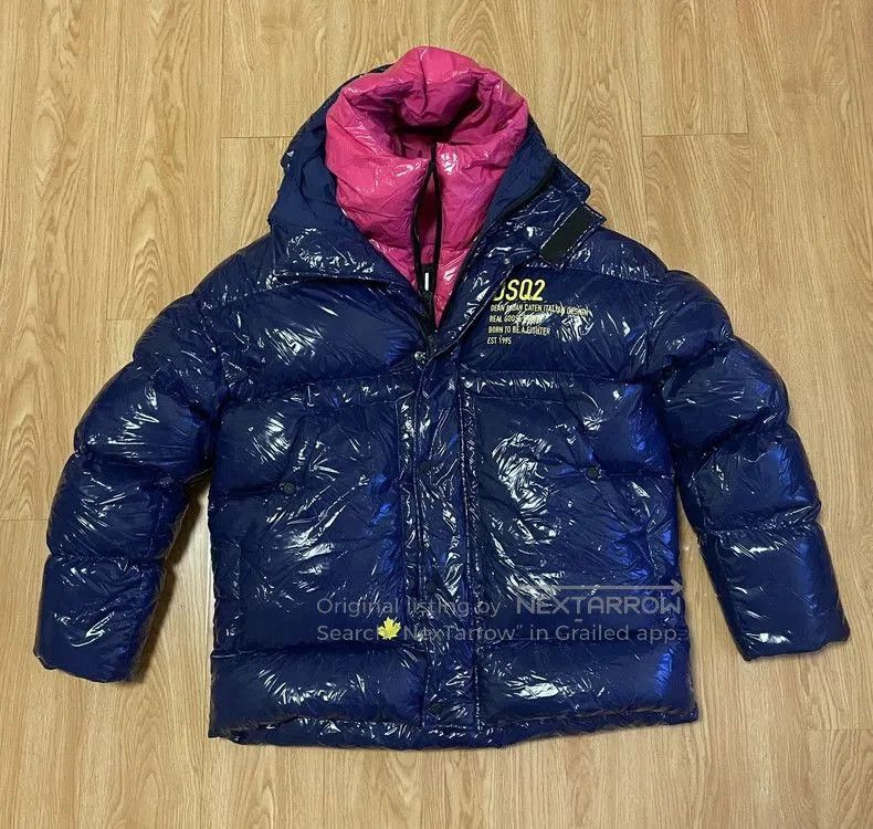 Dsquared2 DSquared2 Blue Puffer Jacket with Pink Lining. Size US L / EU 52-54 / 3 - 2 Thumbnail