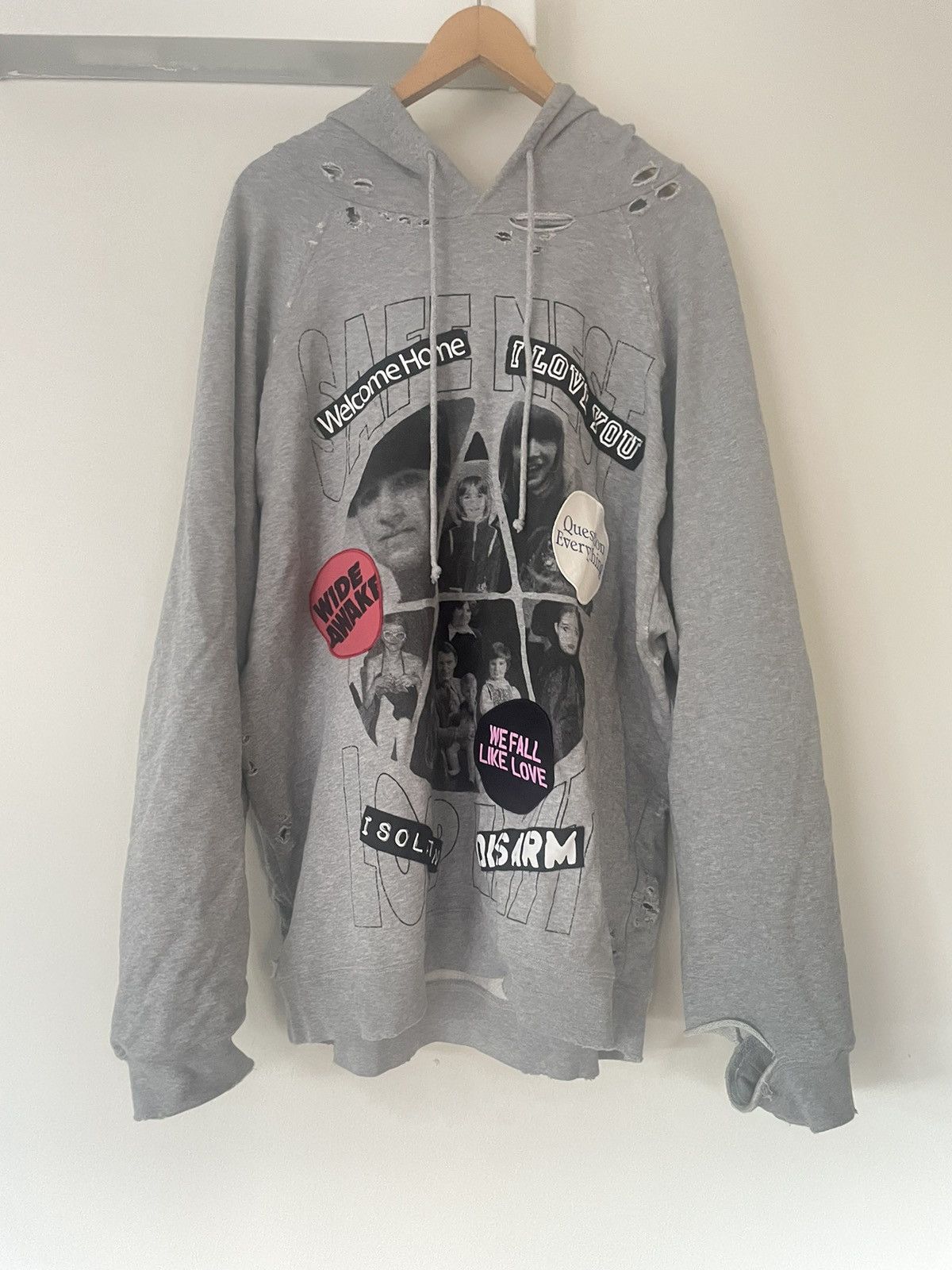 Raf Simons Raf Simons Anarchy Destroyed Hoodie SS21 | Grailed