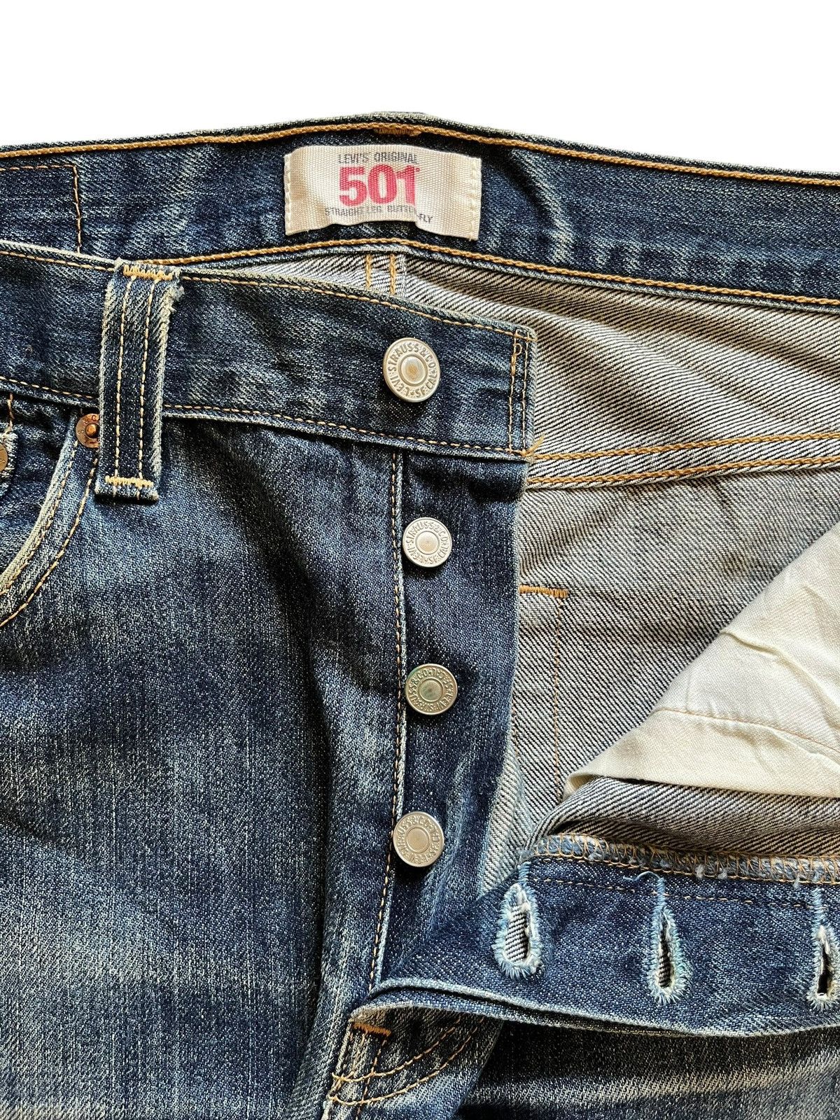 Levi's × Levi's Vintage Clothing SALES🔥Vintage 90s Levis 501 Mud Wash Distressed Loose Jeans Size US 31 - 3 Thumbnail