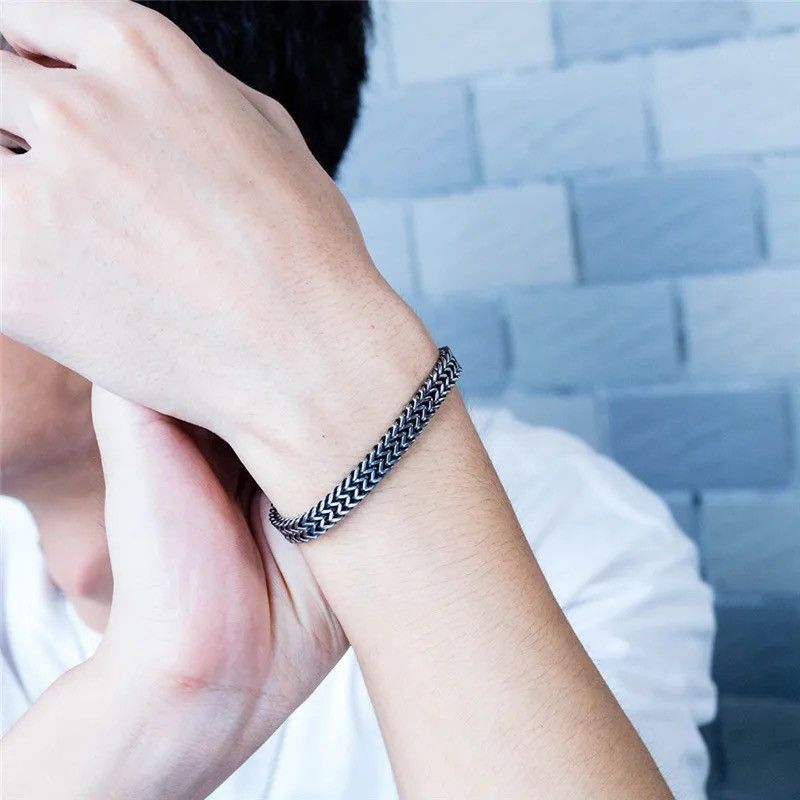 Jewelry Stainless Steel Link Wheat Double Chain Jewelry Bracelet Size ONE SIZE - 2 Thumbnail