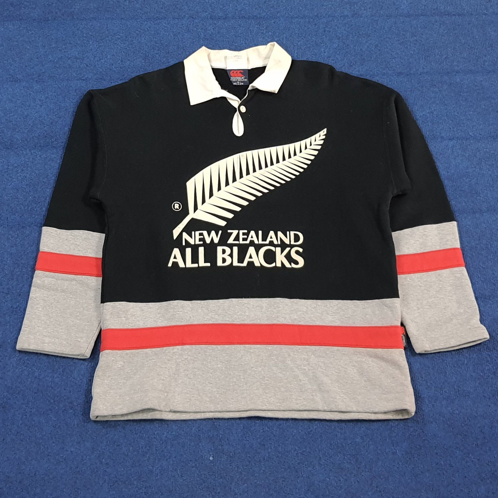 Canterbury of New Zealand Vintage All Blacks Rugby Polo Shirt Canterbury C302N23 Size US M / EU 48-50 / 2 - 1 Thumbnail