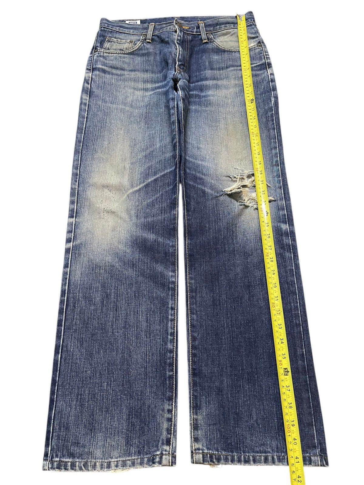 Edwin Vintage 90s Edwin 403 Faded Wash Distressed Loose Jeans Size US 32 / EU 48 - 13 Thumbnail