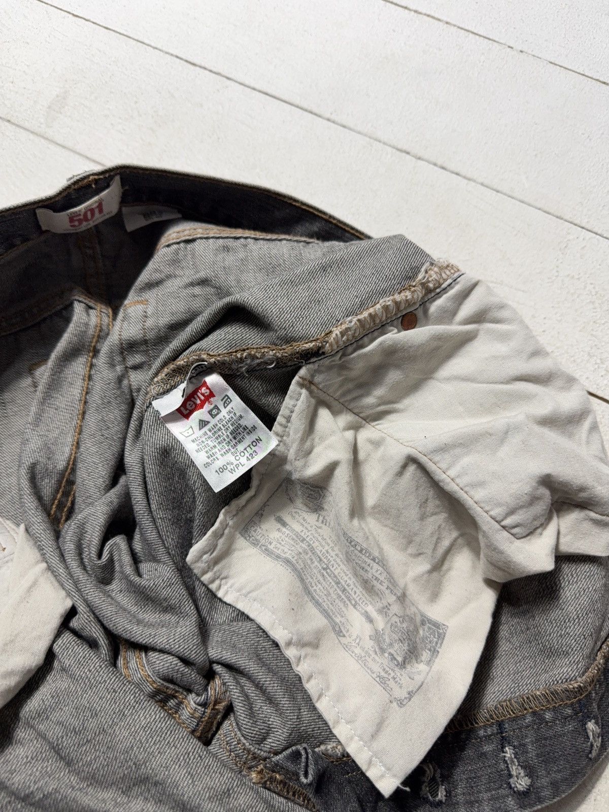 Levi's 00s Levi’s 501 Original Grey Jeans Button Fly Made in Mexico Size US 36 / EU 52 - 10 Thumbnail