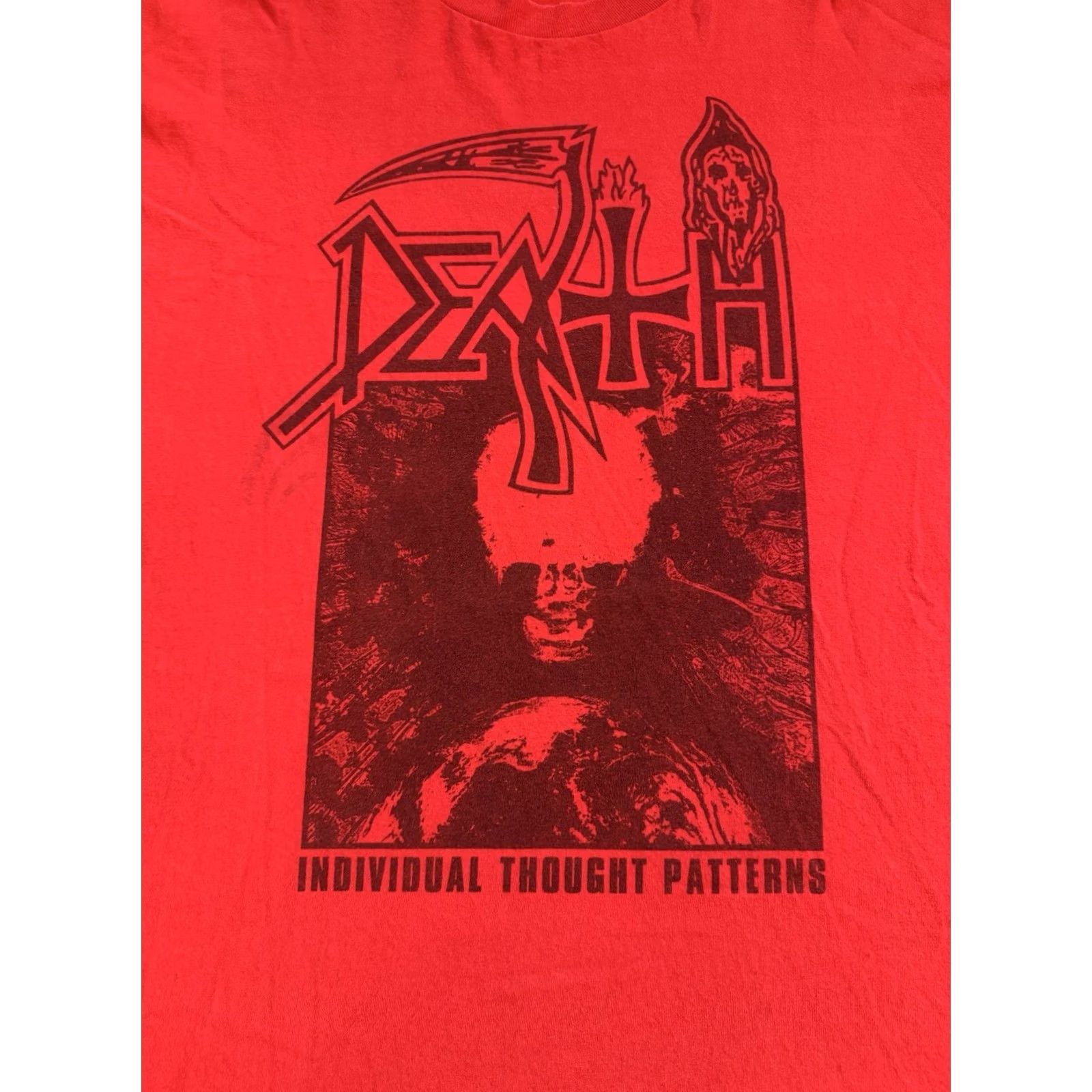 Vintage VINTAGE Death Individual Thought Patterns Concert T Shirt 2XL Red ALSTYLE Apparel & Activewear Mens 90s Band Metal Music Shirts Mens Size US XXL / EU 58 / 5 - 2 Thumbnail