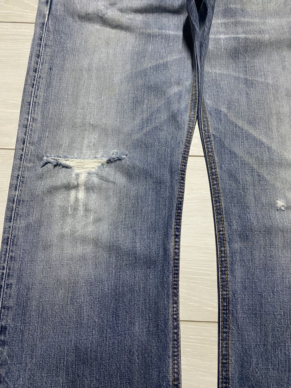 Japanese Brand Vintage Edwin Faded Wash Distressed Loose Jeans Size US 32 / EU 48 - 7 Thumbnail