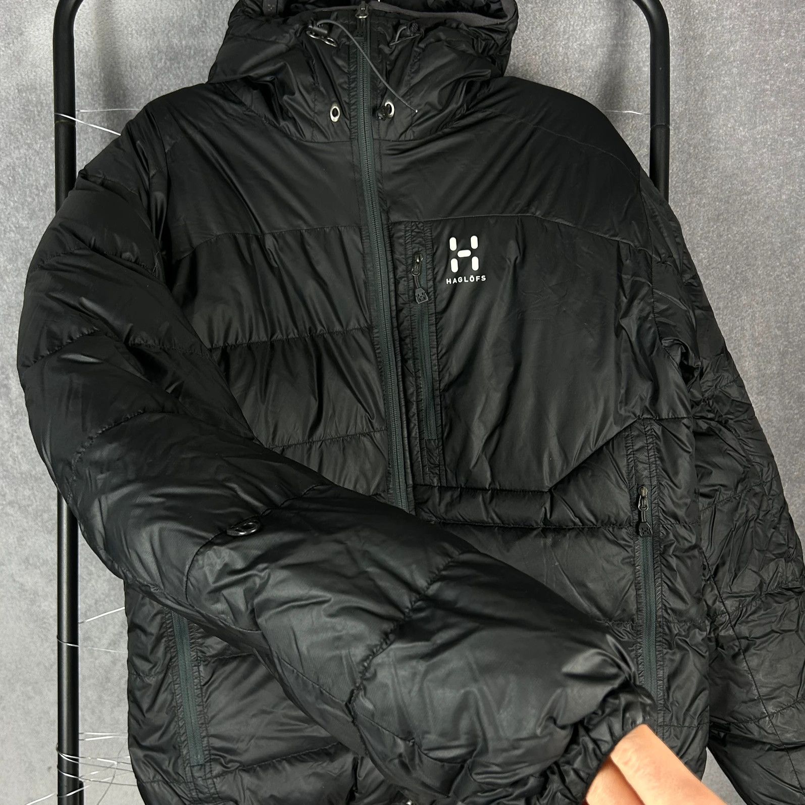 Designer × Haglofs Haglofs Belay II puffer jacket with hood black mini print Size US S / EU 44-46 / 1 - 6 Thumbnail