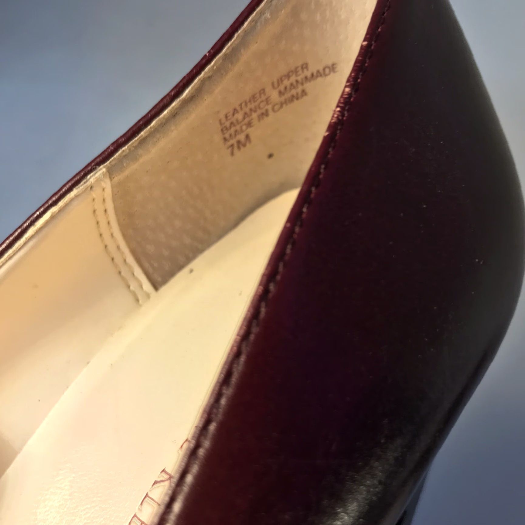 Anne Klein Anne Klein Flexology Burgundy Leather Heels - 3in Block Pump, Womens Size 7M, Square Toe, Comfort, Modern Size US 7 / IT 37 - 6 Thumbnail