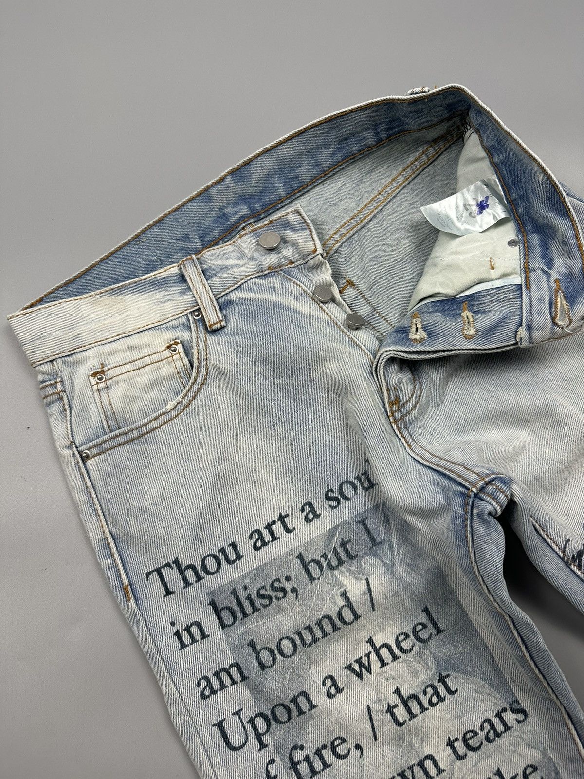 Japanese Brand × MNML 🔥Sick🔥Rare MNML Minimalist Wording Graphic Art Denim Size US 30 / EU 46 - 10 Thumbnail