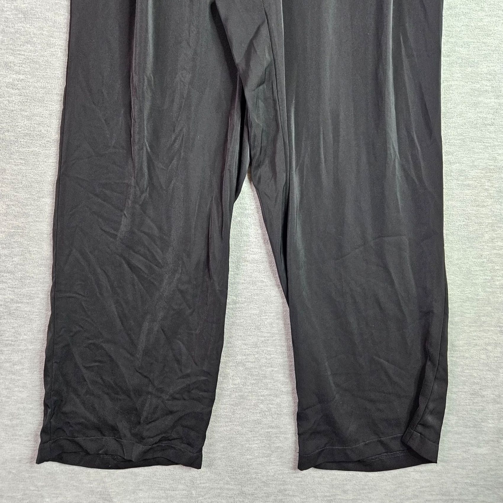Vintage SOHO Women’s Black Wide Leg Pleated Pants Size 1X Elastic Waist Tie Front Pants Women 1X Black Tie Front Casual Office Wear Size 40" / US 18 - 6 Thumbnail