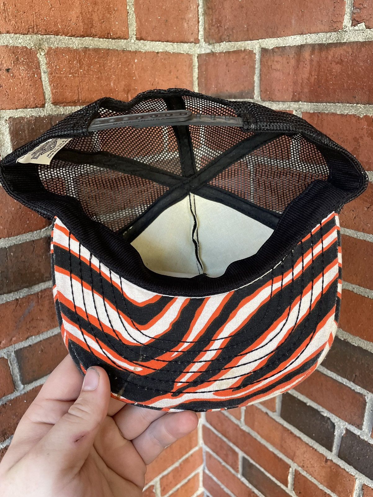 Harley Davidson Vintage 80s Harley Davidson Zubaz Print Mesh Trucker Size ONE SIZE - 8 Thumbnail