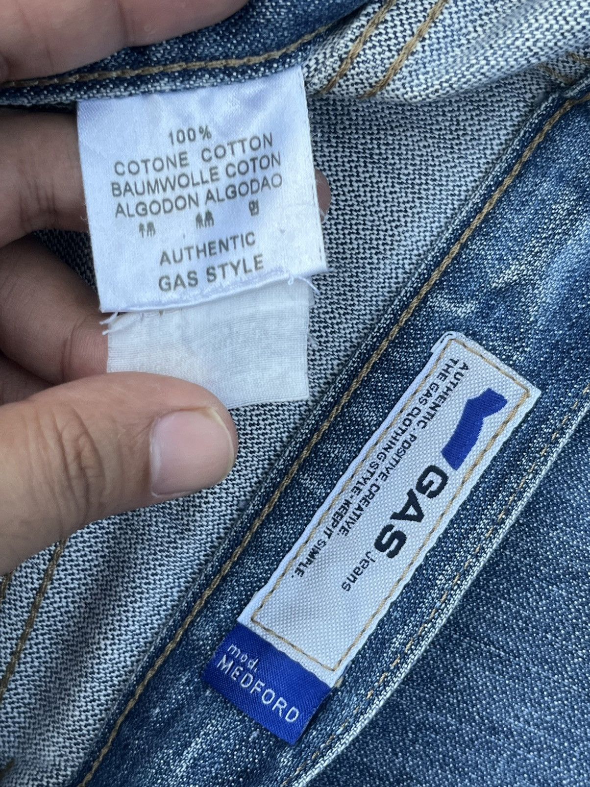 GAS × Japanese Brand Vintage Japanese Brand Blue Washed Mid Rise Wide Leg Jeans Size US 32 / EU 48 - 10 Thumbnail