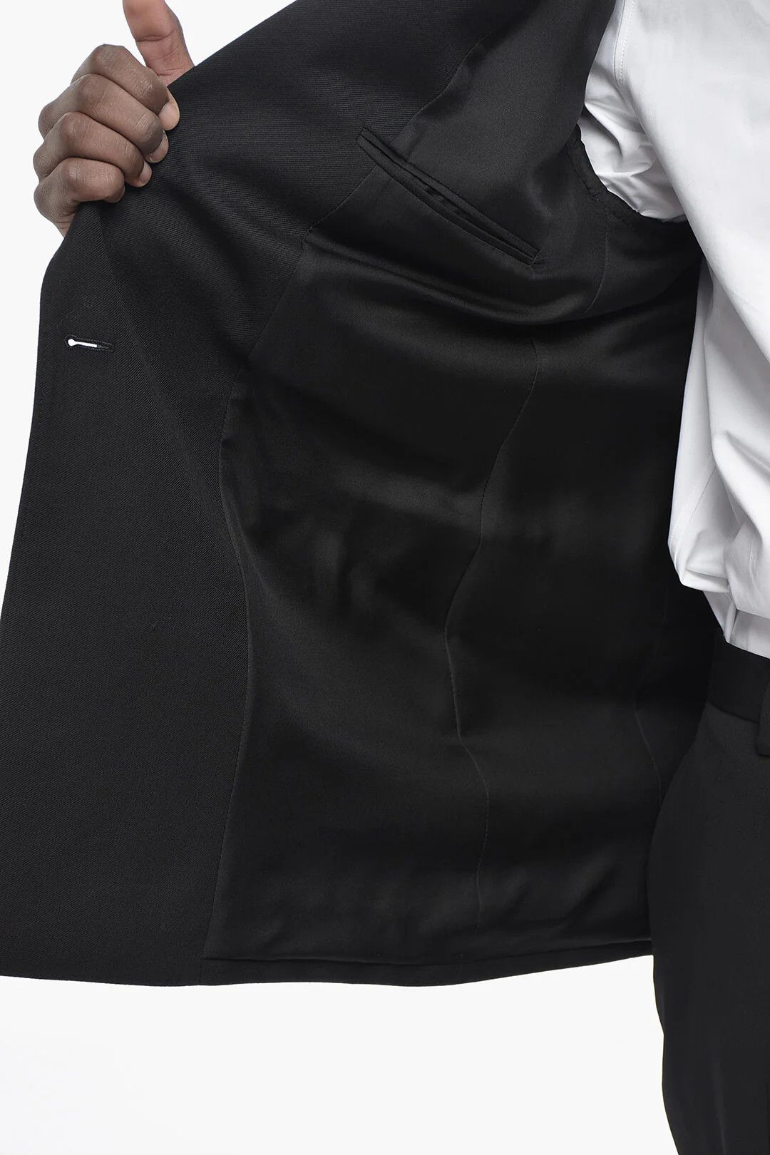 Saint Laurent Paris og1mm0426 Double-Breasted Wool Jacket in Black Size US M / EU 48-50 / 2 - 5 Thumbnail
