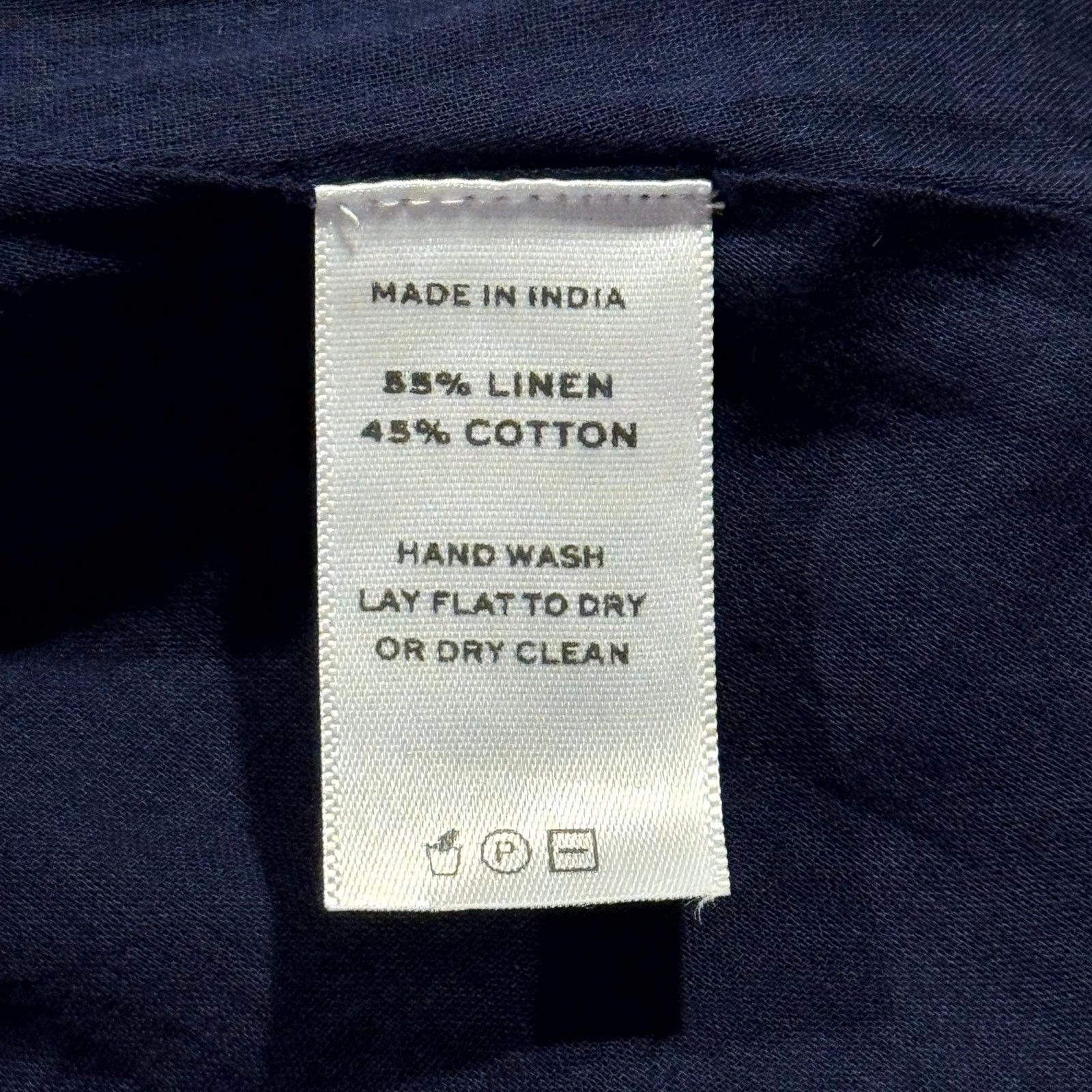 Hill House Hill House One Shoulder Dress Linen Embroidered Navy Blue L Size L / US 10 / IT 46 - 4 Thumbnail