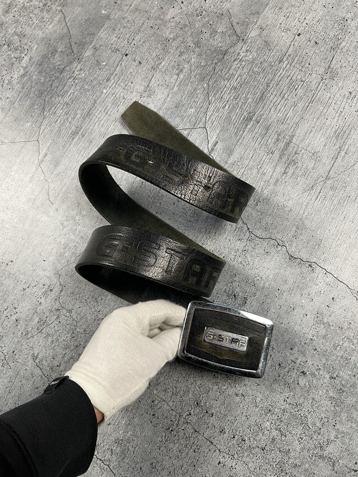 G-Star × Vintage G-Star Raw Belt Leather Vintage Y2K Multilogo Japanese Brand Size ONE SIZE - 1 Thumbnail