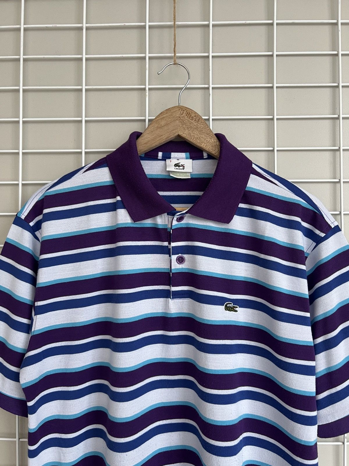 Lacoste Lacoste Striped Polo Shirt Mens Size 7 or L Vintage Cotton Size US L / EU 52-54 / 3 - 2 Thumbnail