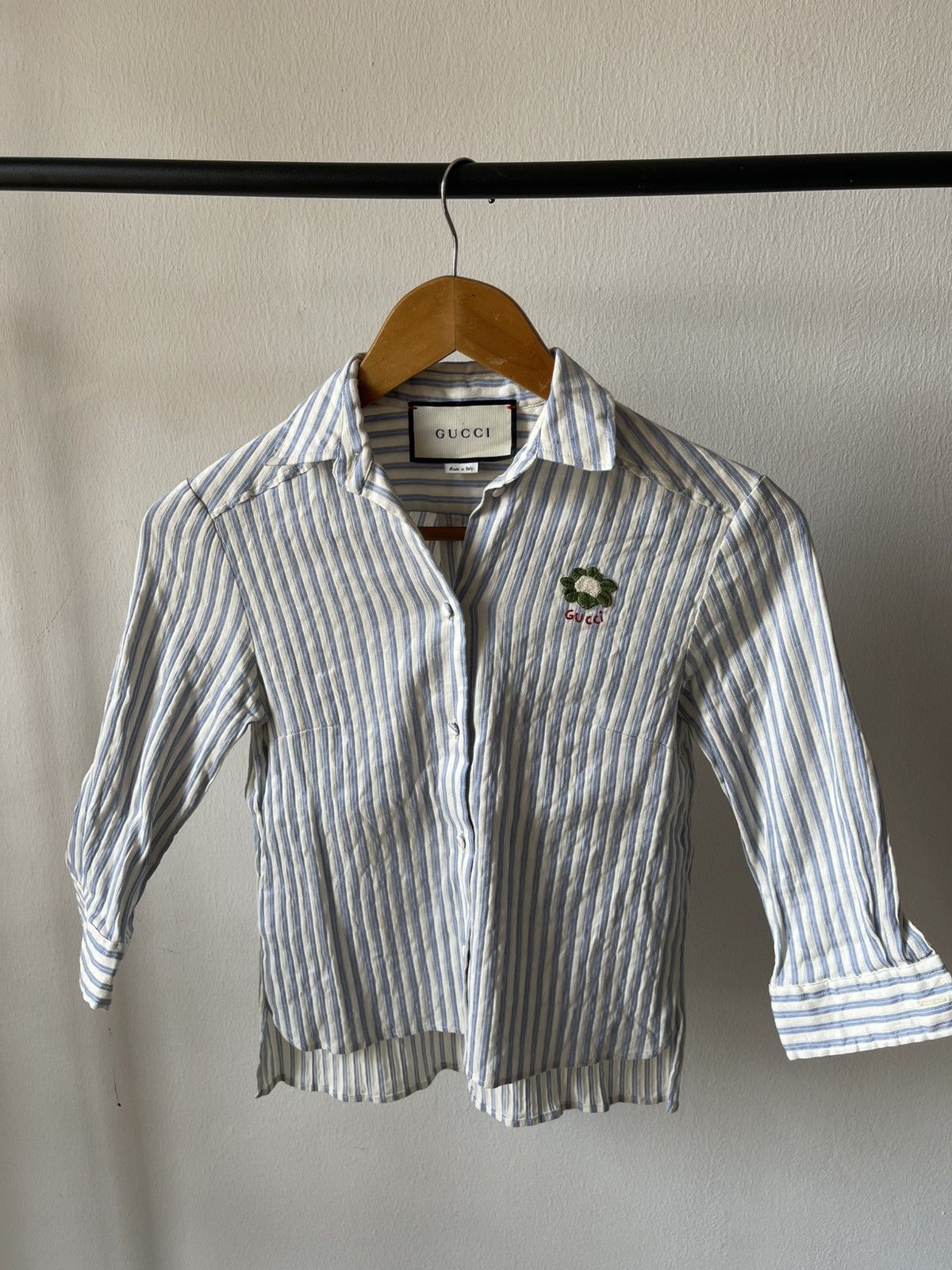 Gucci Gucci Stripe Shirt With Logo Embroidery #99 Size XS / US 0-2 / IT 36-38 - 3 Thumbnail