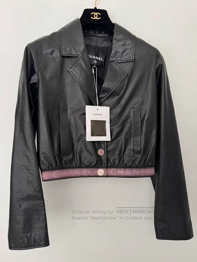 Chanel Chanel Lapel leather jacket Size XXS / US 00 / IT 34 - 1 Thumbnail