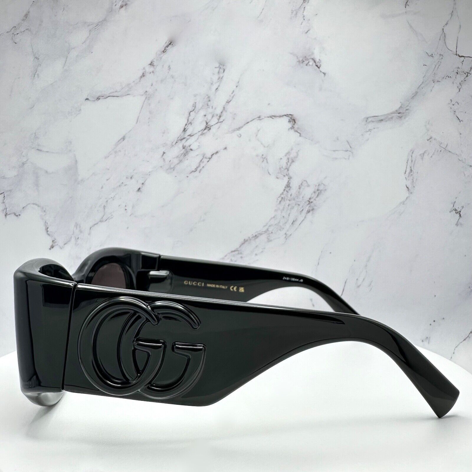 Gucci New GUCCI Sunglasses Black 3D GG Logo Wrap Triple Black Size ONE SIZE - 7 Thumbnail