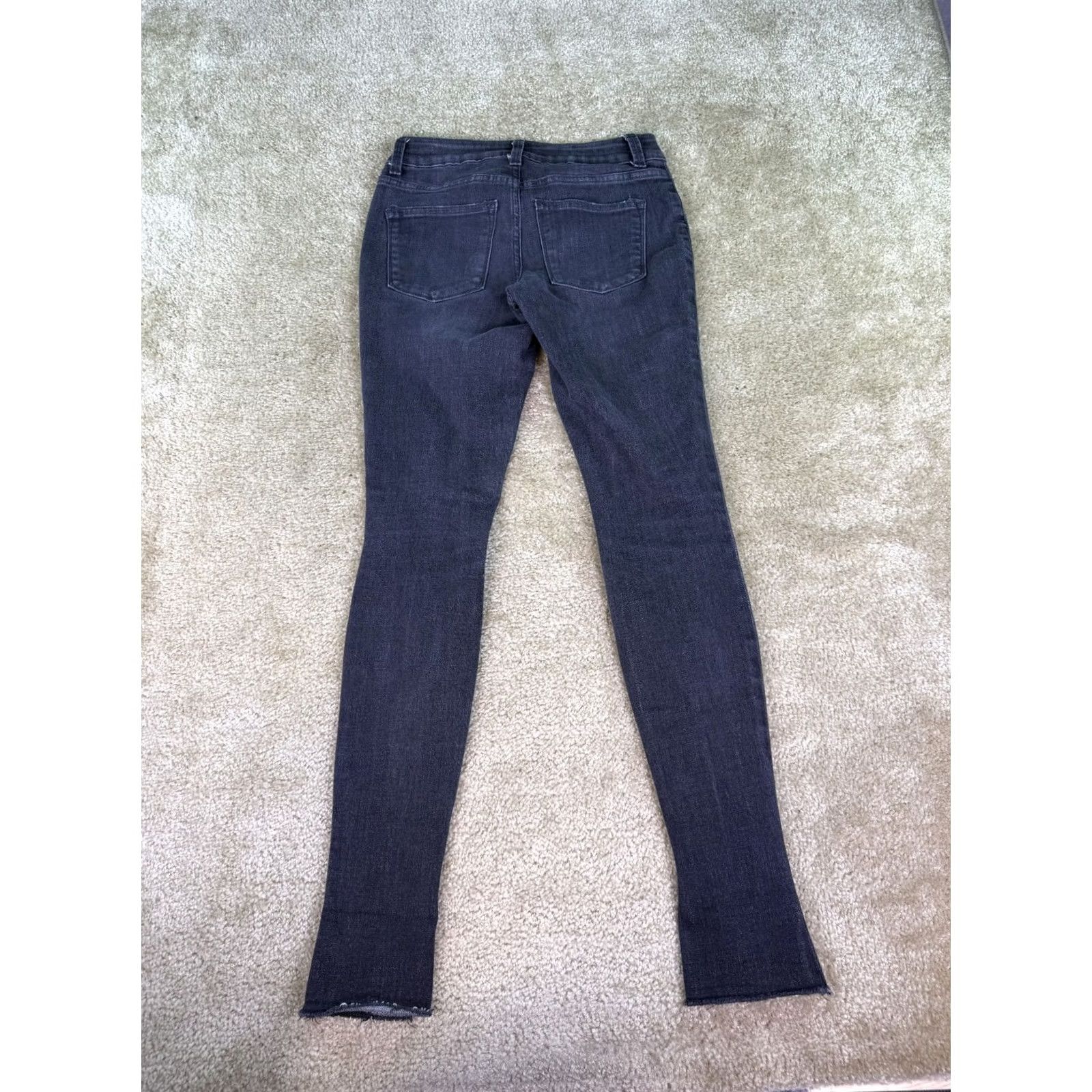 Vintage Maurices Jeans Womens XS Skinny Stretch Distressed Low Rise Black Denim C924 Size 26" / US 2 / IT 38 - 5 Thumbnail