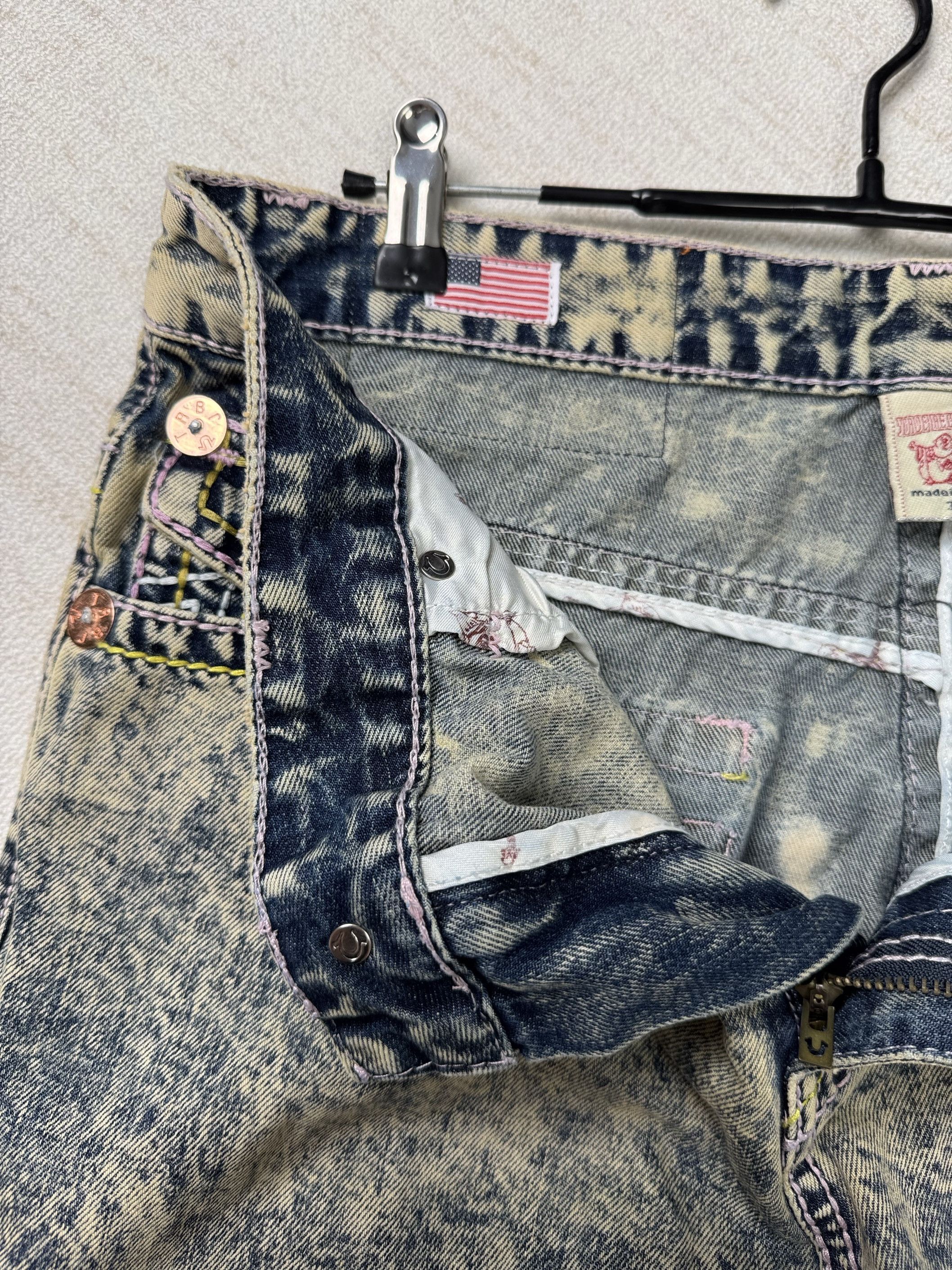 True Religion × Vintage UNWORN* THICK STITCHING HEAVY WASH TWO TONE STITCHING JEANS Size US 32 / EU 48 - 12 Thumbnail