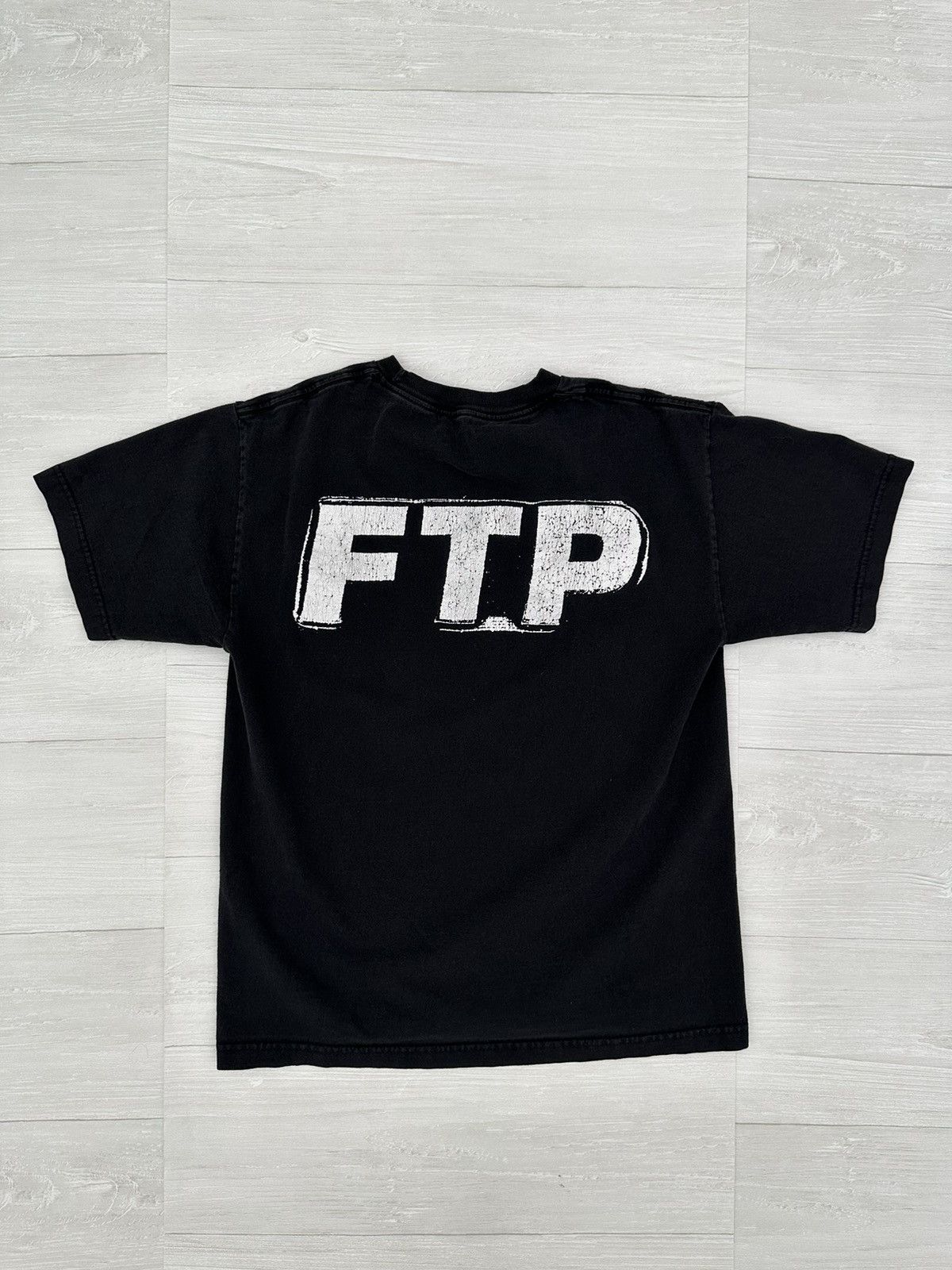 Fuck The Population Black Rubber Stamp Logo Tee Medium
