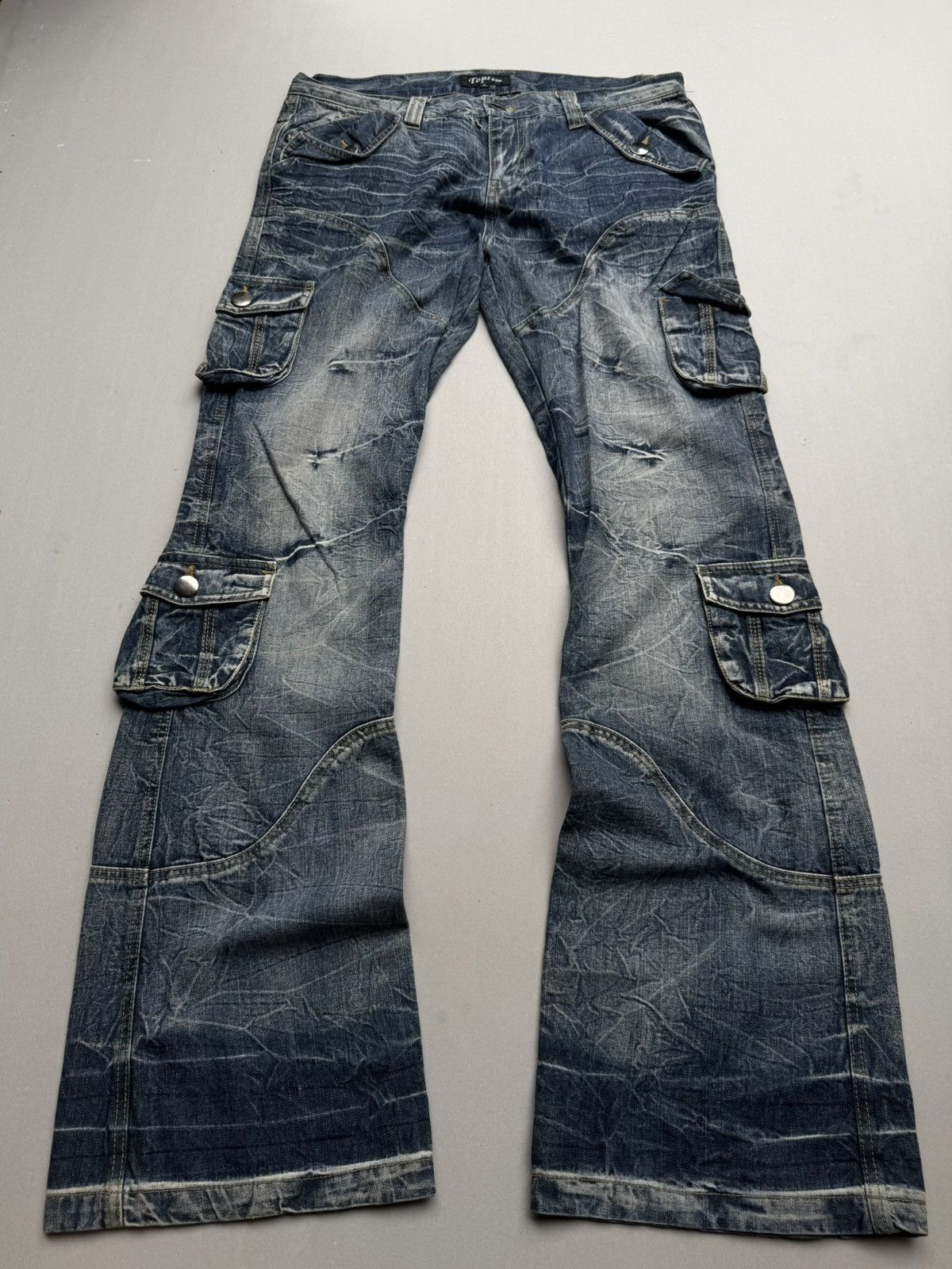 Topism lace-up flare jeans