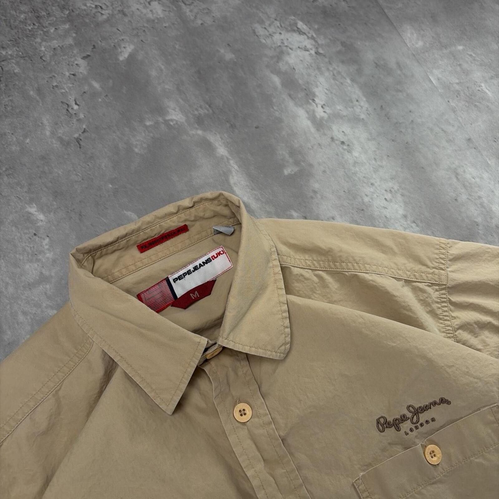 Pepe Jeans Y2K Beige Pepe Jeans UK Grunge Skater Button Up Shirt Size US M / EU 48-50 / 2 - 4 Thumbnail