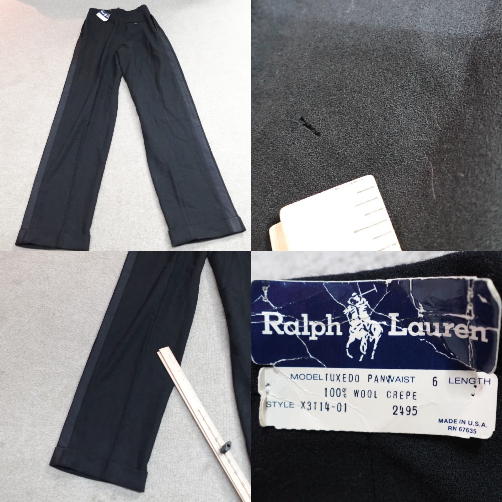 Missoni VINTAGE Ralph Lauren Womens Pants 0 Black Wool Tuxedo Old Stock USA NEW READ Size 25" / US 0 / IT 36 - 10 Thumbnail