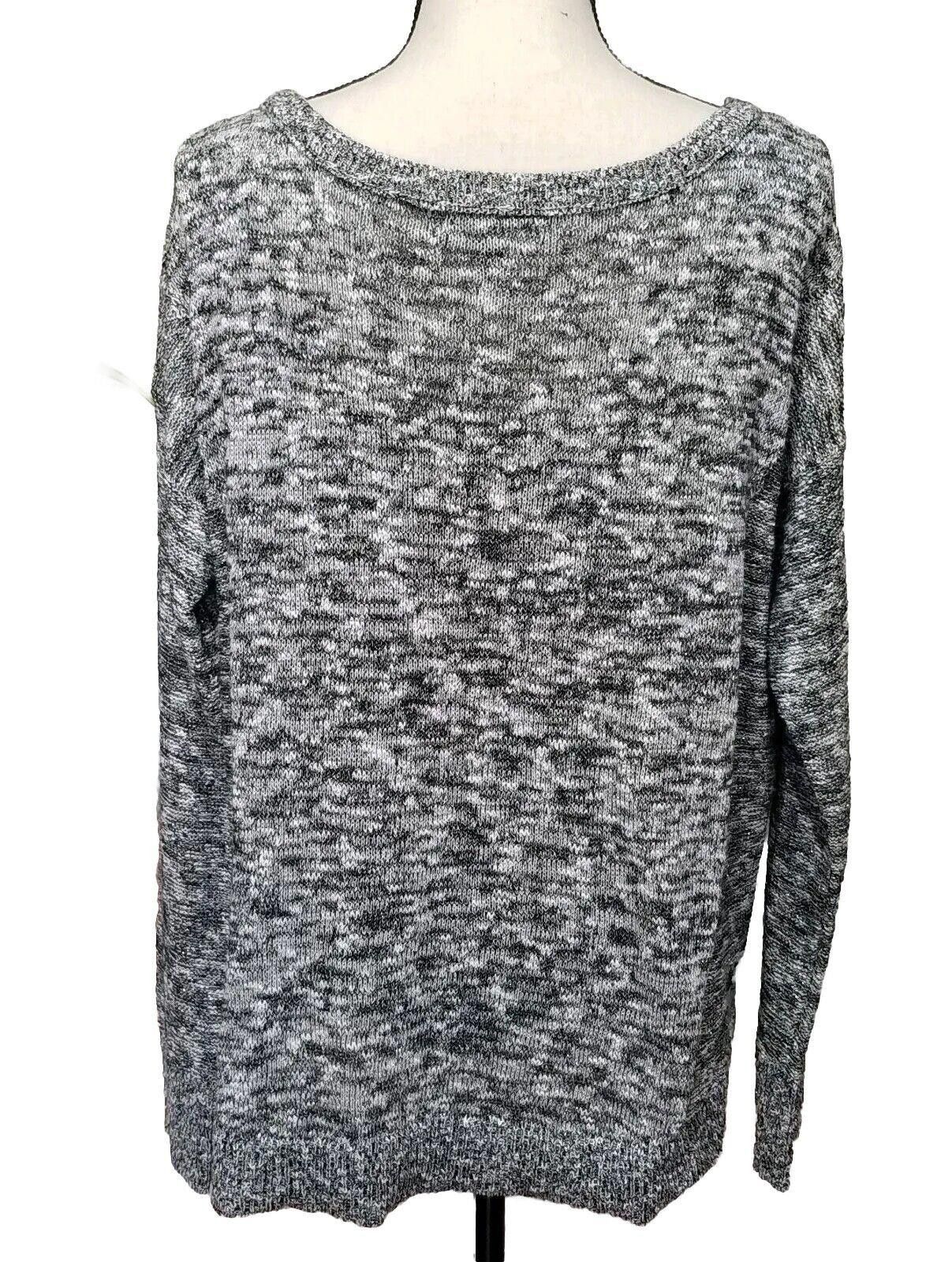 Designer American Eagle Sweater Size Extra Large Gray Metallic Scoop Size L / US 10 / IT 46 - 3 Thumbnail