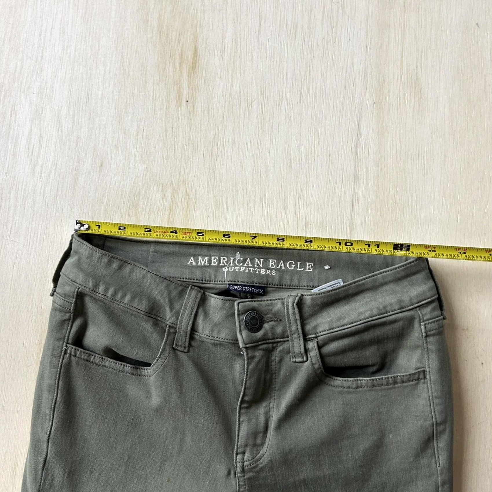 American Eagle Outfitters American Eagle Outfitters Super Stretch X Skinny Jeans Womens 2/26 Green Denim Size 26" / US 2 / IT 38 - 6 Thumbnail