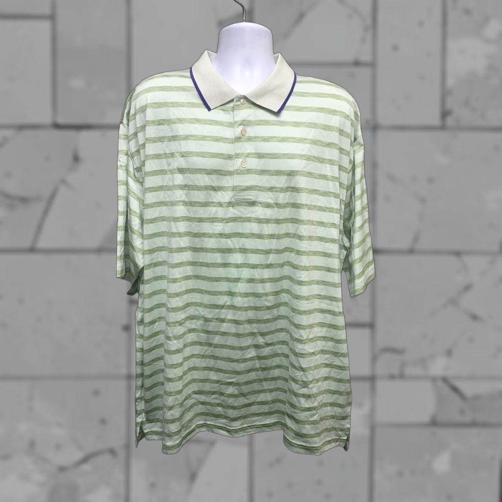 Vintage Sun City CC Collection Golf Polo Mens 2XL Light Green Striped Size US XXL / EU 58 / 5 - 1 Thumbnail