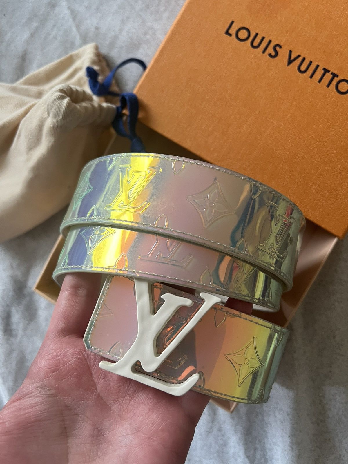 Lv Monogram Prism Belt LOUIS VUITTON LV Initiales Reversible Monogram PVC Belt  main image 3