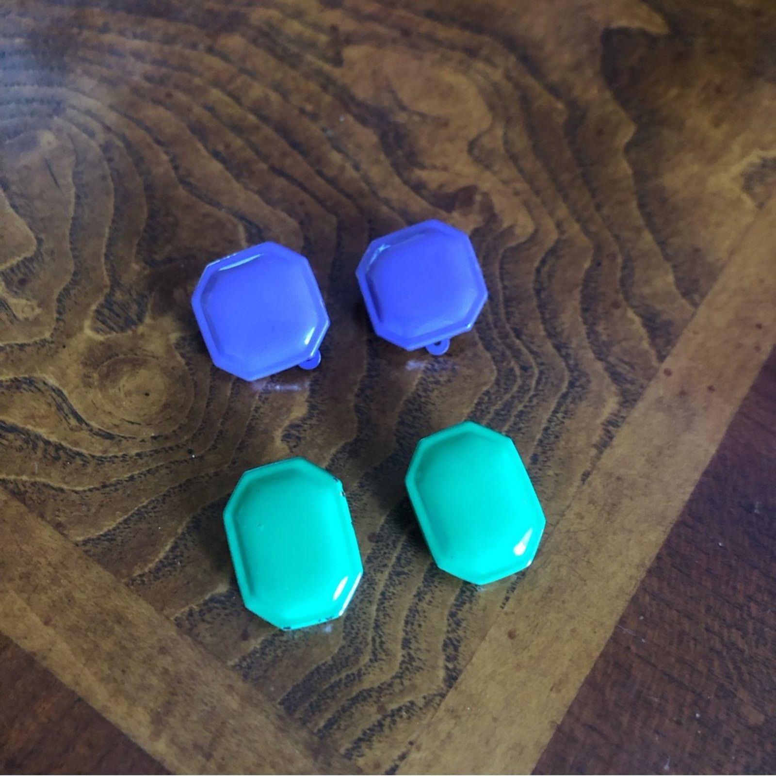Vintage Vintage set of two pairs painted metal clip on earrings Size ONE SIZE - 5 Thumbnail