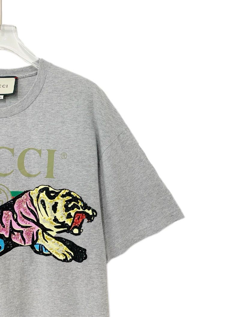 Gucci Gucci Gray letter tiger sequin round-neck short-sleeved T- Size XS / US 0-2 / IT 36-38 - 4 Thumbnail