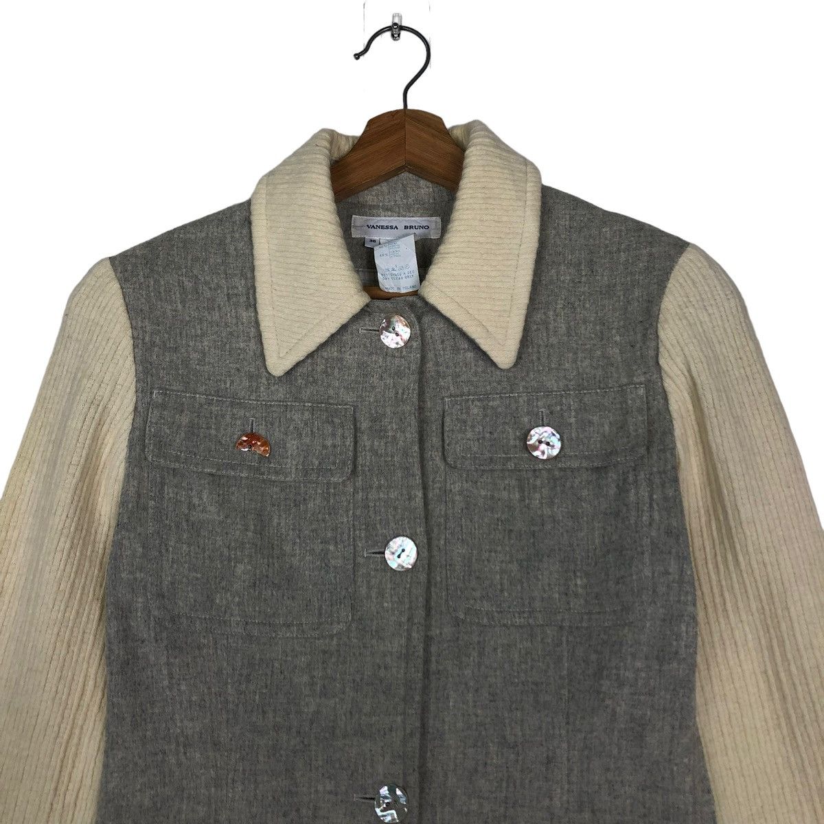 Vintage 🔥VINTAGE BUTTON JACKET CARDIGAN SLEEVE VANESSA BRUNO Size S / US 4 / IT 40 - 3 Thumbnail