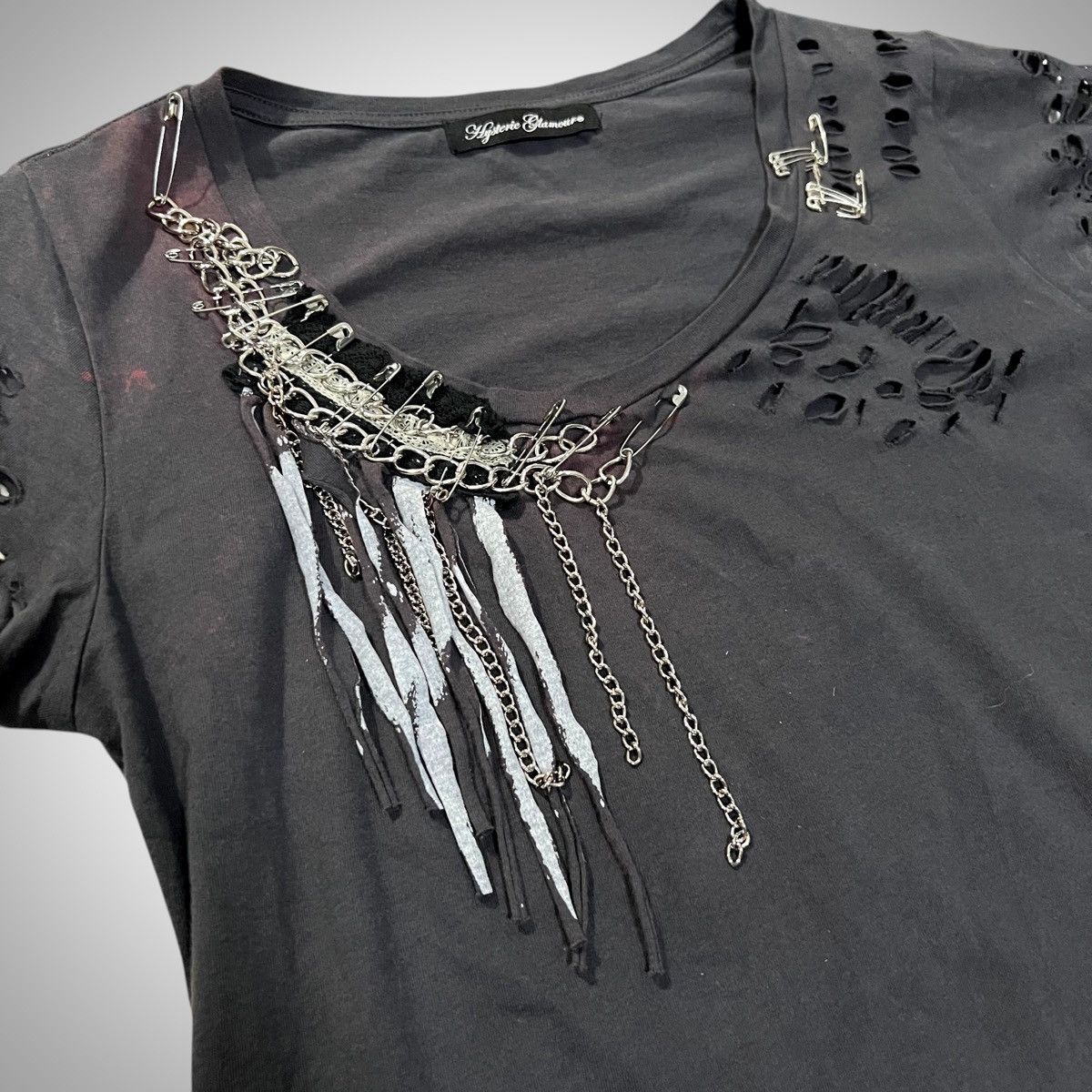 Hysteric Glamour Hysteric Glamour Thrashed Safety Pins Shirt Size US S / EU 44-46 / 1 - 2 Thumbnail
