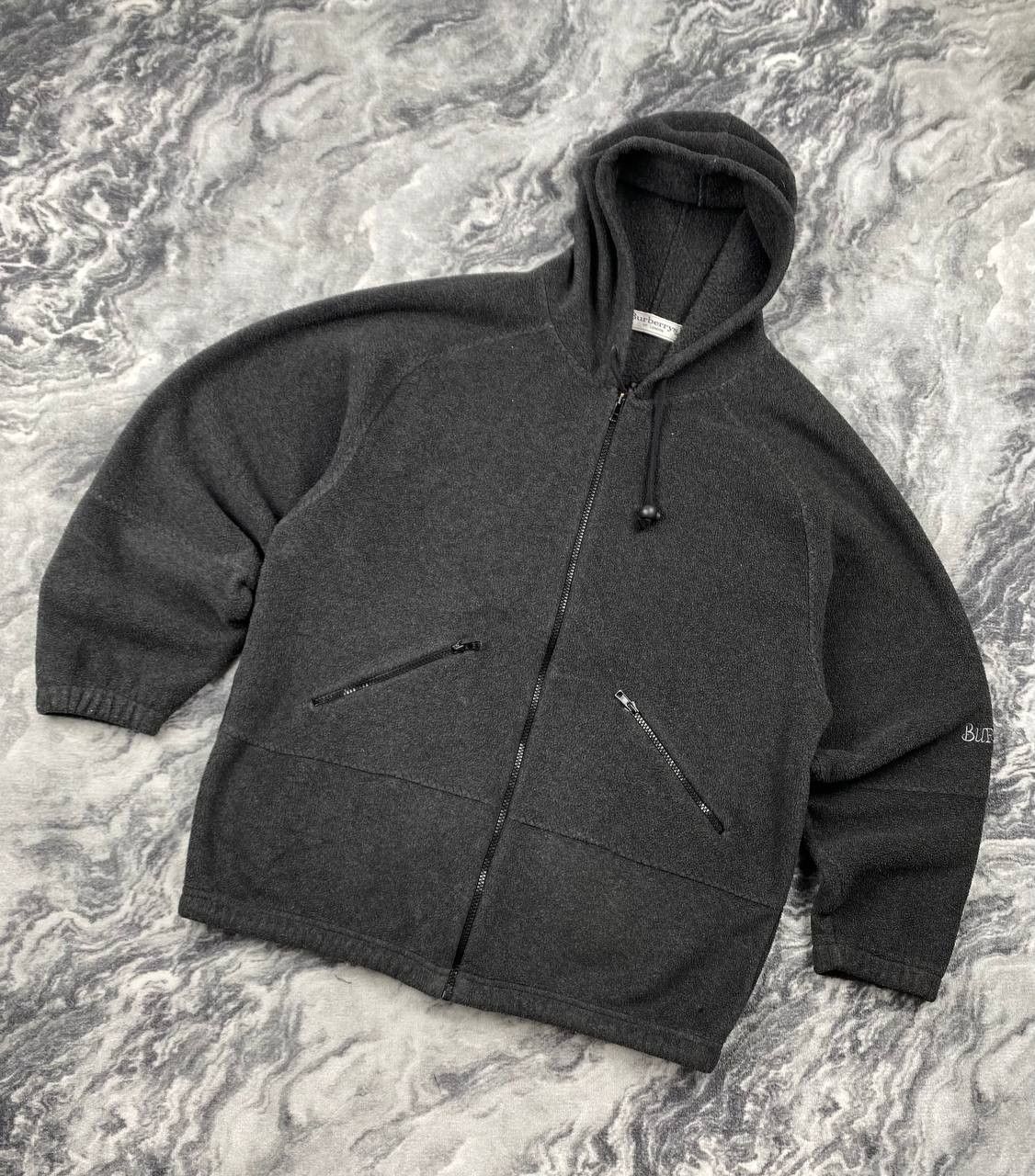 Vintage Burberrys Fleece Hoodie Full Zip 90S