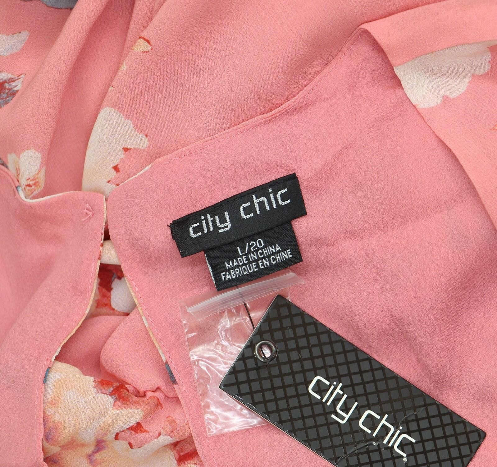 Other Nwt City Chic Floral V-neck Belted Jumpsuit Pink Multi 20w Size 42" / US 20 - 5 Thumbnail