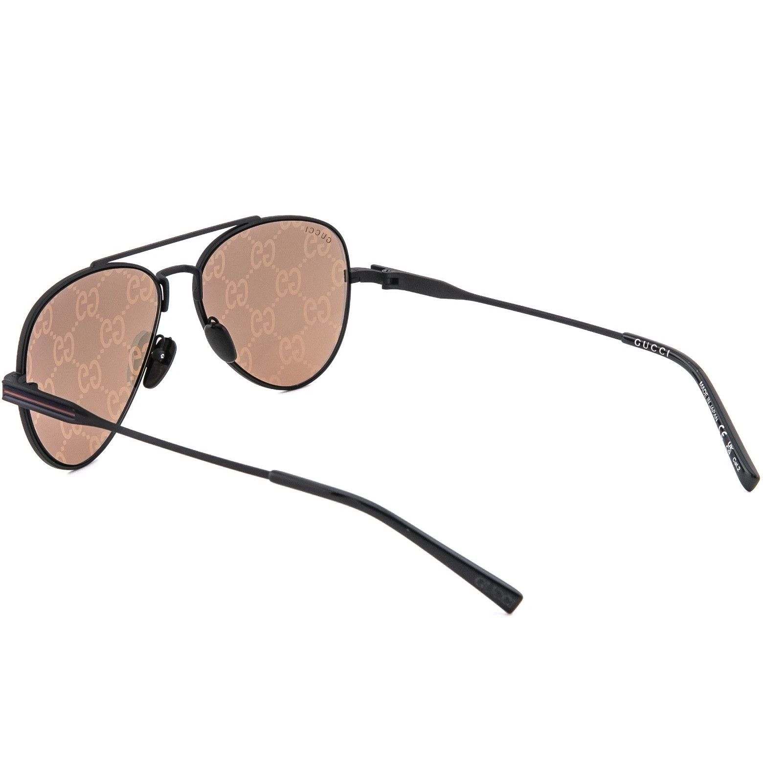 Gucci GUCCI 1874 Gg1874S Black Orange GG Logo Print Mirror 005 Size ONE SIZE - 3 Thumbnail