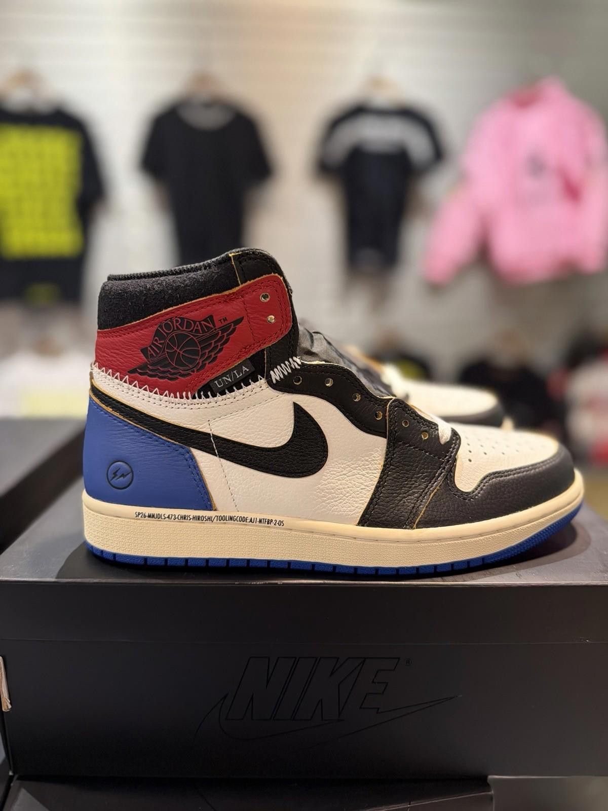Jordan Brand Air Jordan 1 x Union x Fragment Black and Varsity Red (9) Size US 9 / EU 42 - 1 Thumbnail