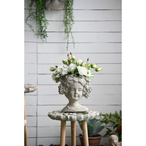 Designer × Homemade Cement Bust Wall Planter - Indoor Outdoor Home Garden Decor, Size US L / EU 52-54 / 3 - 6 Thumbnail