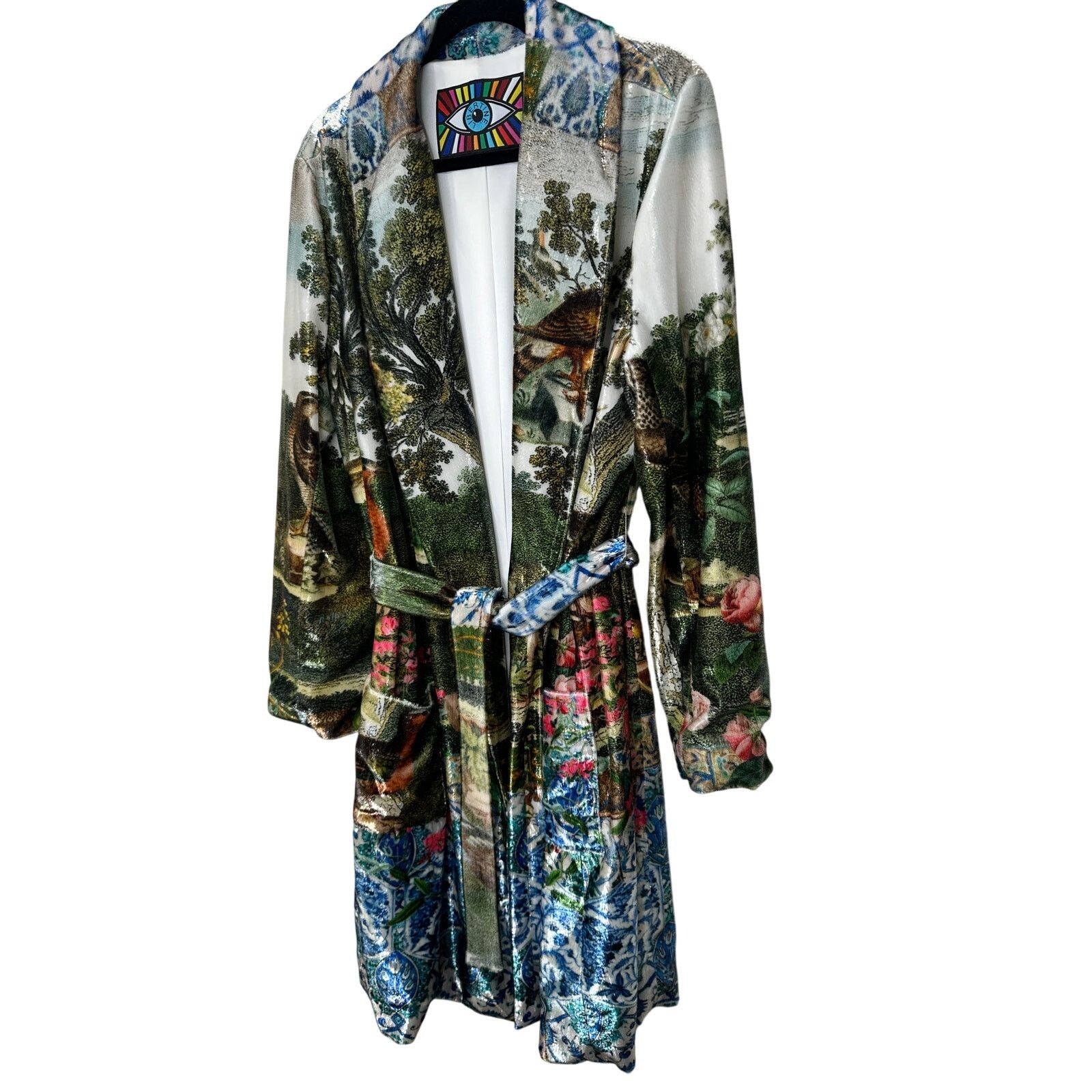 Libertine Libertine Tie Waist House Coat Long Sleeve Green 3X / XL Size XL / US 12-14 / IT 48-50 - 3 Thumbnail